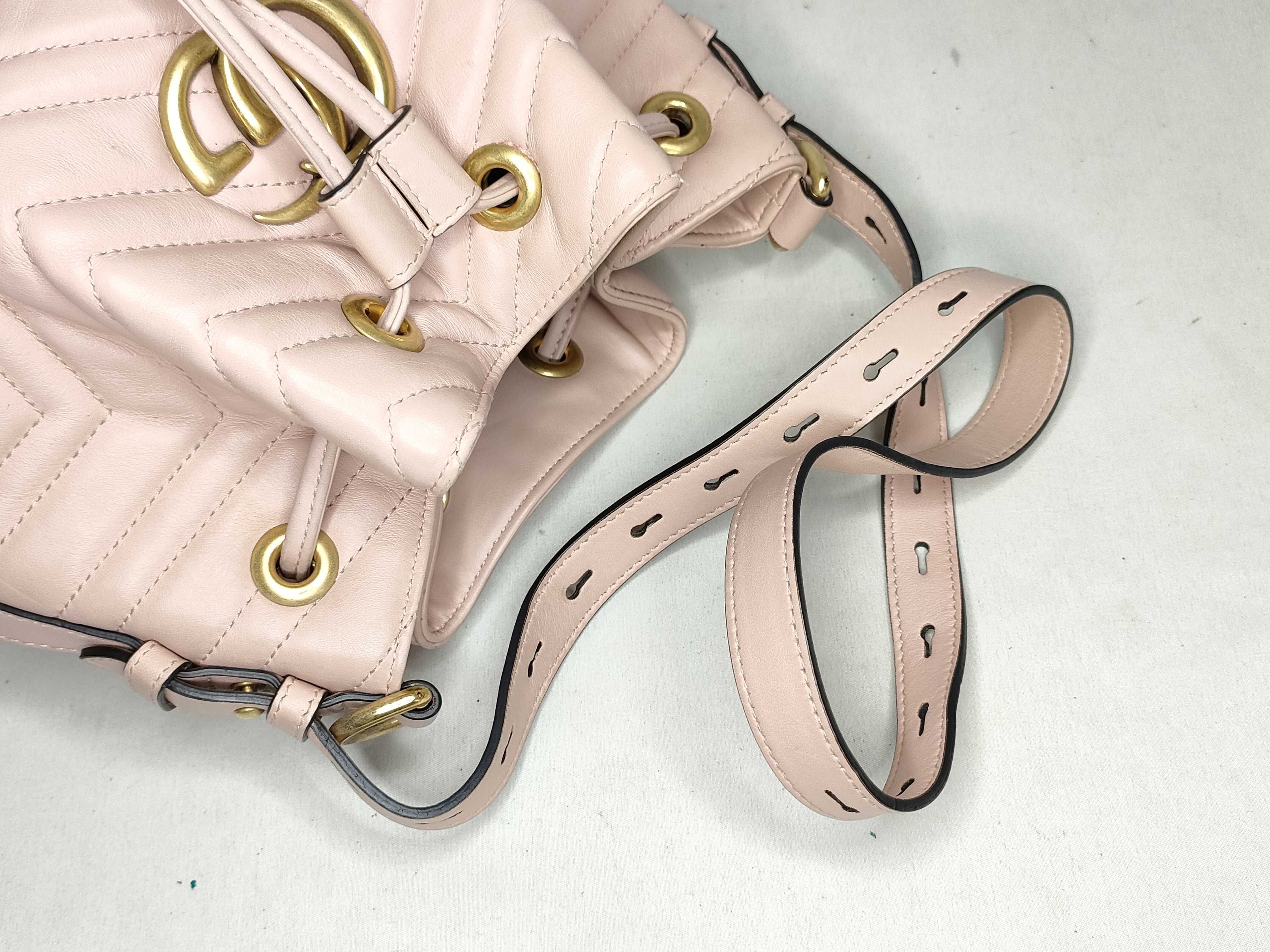 SG-GG Marmont Leather 2-Way Shoulder Bag Pink 476674 Handbag — view 3