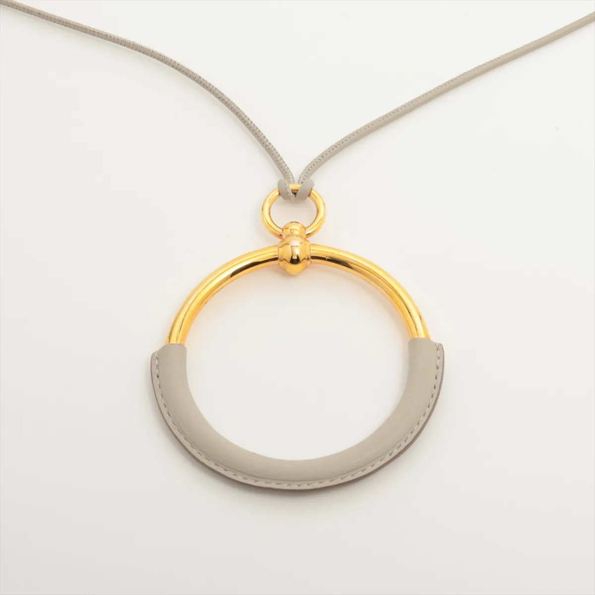 Loop Grand Necklace, GP x Leather, — view 2