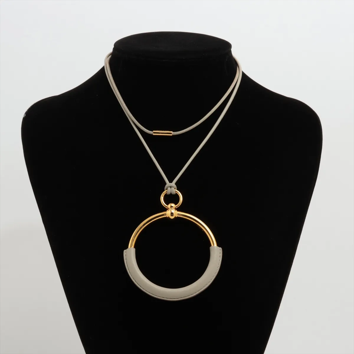 Loop Grand Necklace, GP x Leather, — view 5