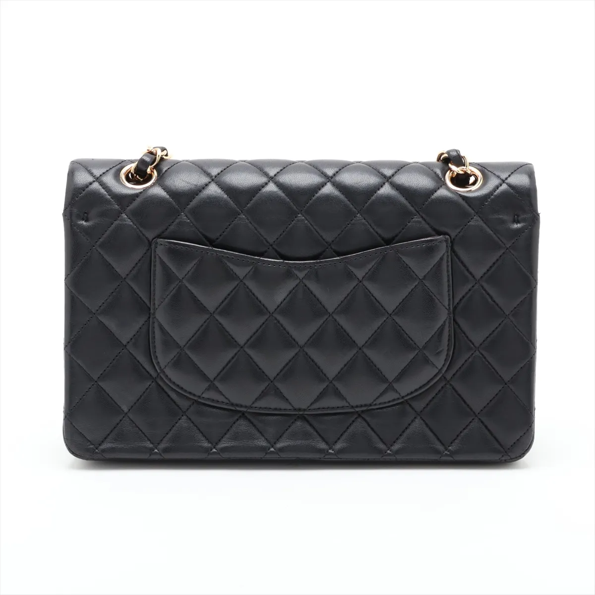 [Individually packaged] Chanel Matelassé 25 Lambskin Double Flap Double Chain Bag, Black with Gold Hardware, 19693633, Serial Number , A01112 — view 2