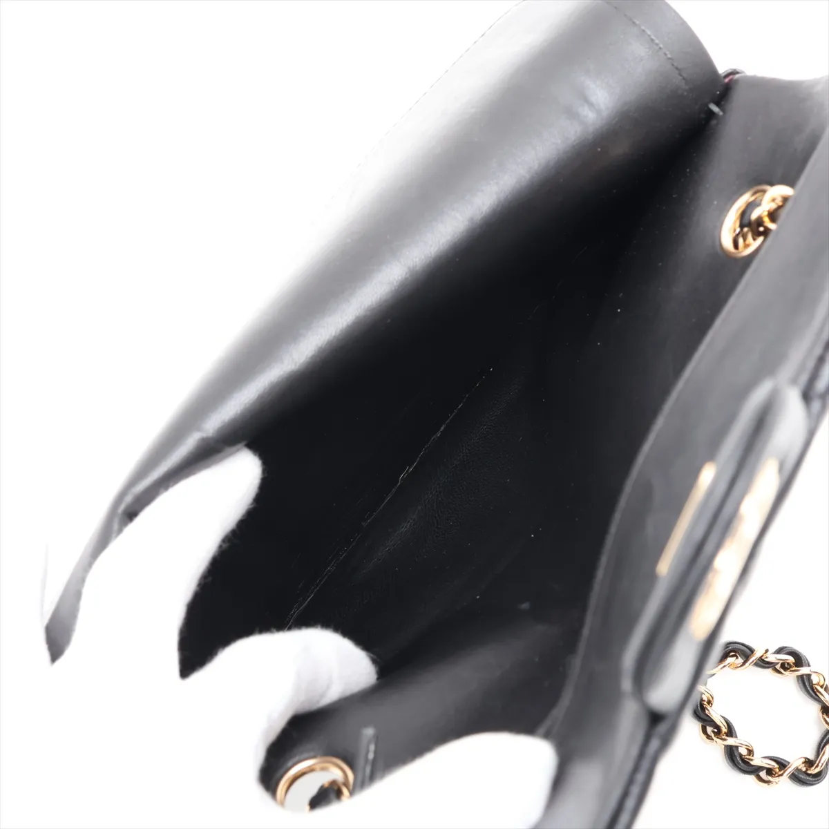 [Individually packaged] Chanel Matelassé 25 Lambskin Double Flap Double Chain Bag, Black with Gold Hardware, 19693633, Serial Number , A01112 — view 10