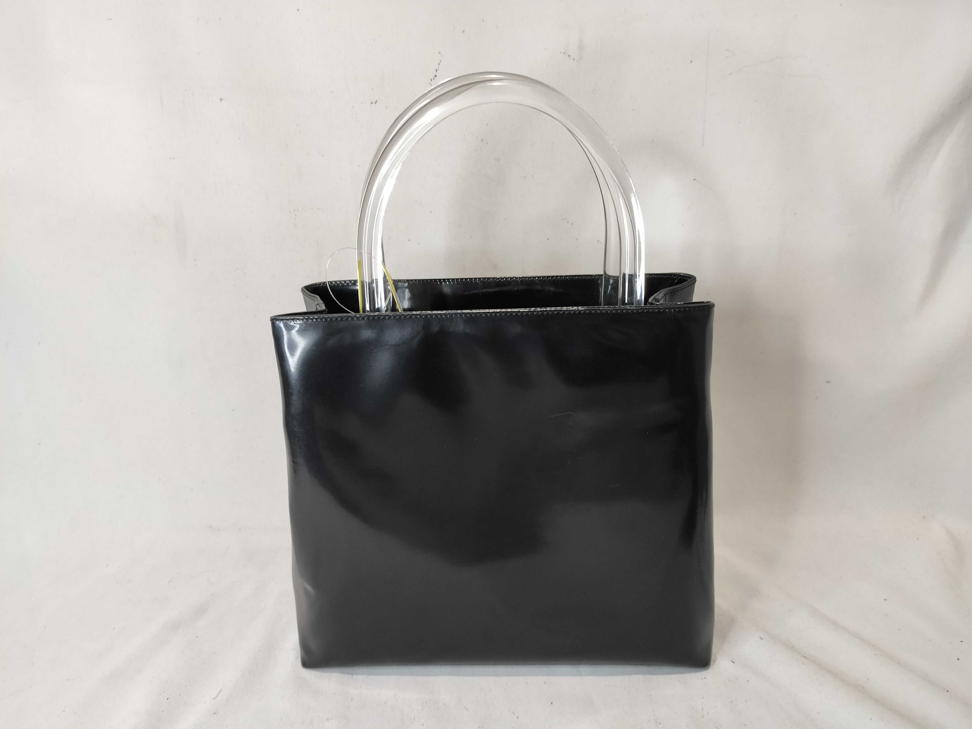 Nylon Handbag with Plastic Handle, Black, B8227, with Guarantee Card.