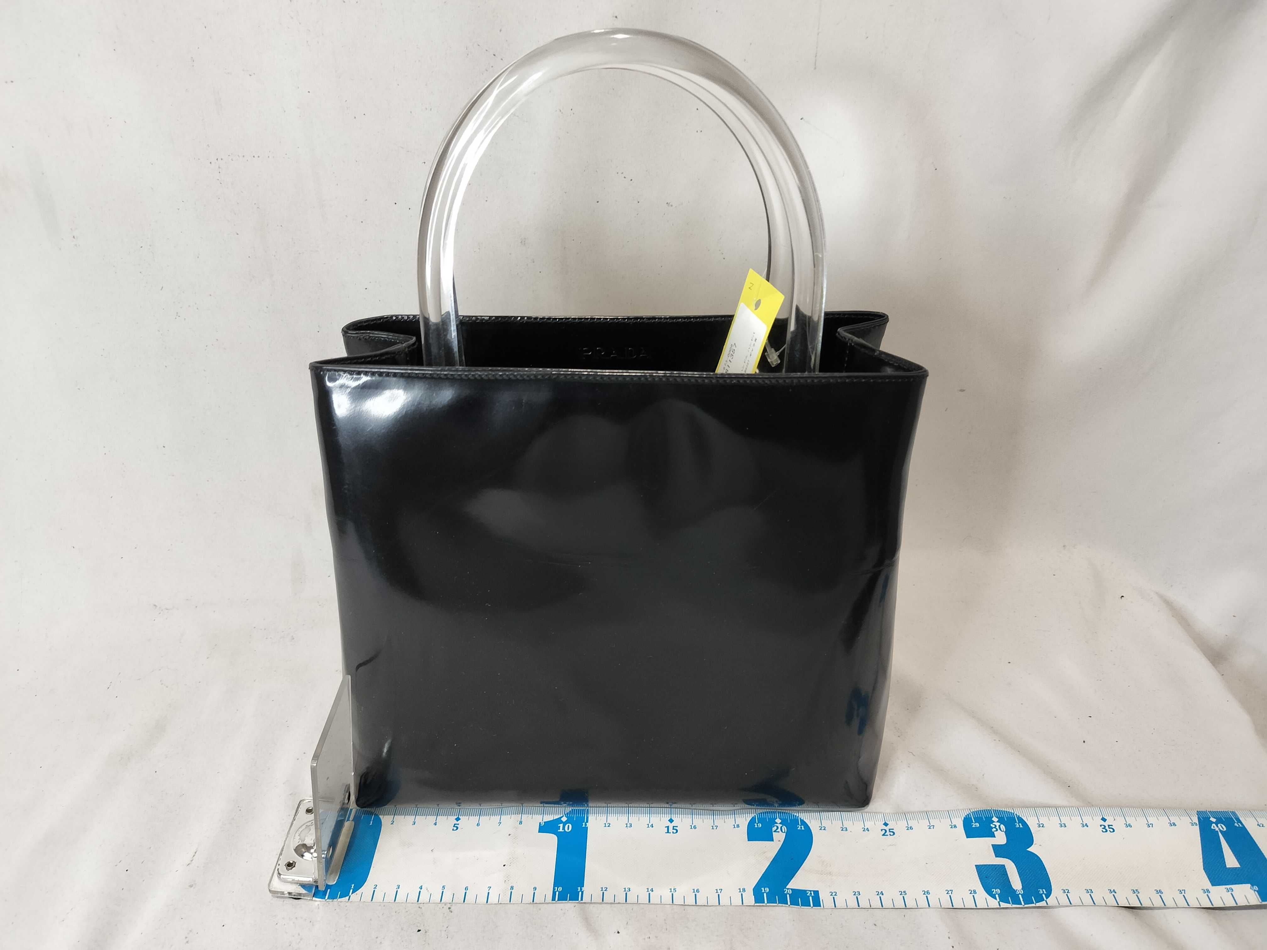 Nylon Handbag with Plastic Handle, Black, B8227, with Guarantee Card. — view 2