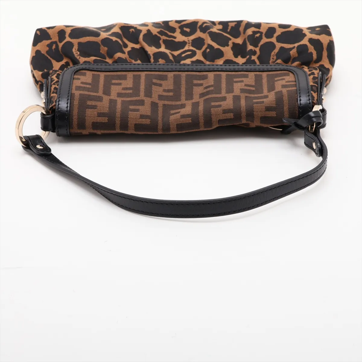 Zucca Canvas x Leather Shoulder Bag, Brown, 8BR445 — view 5