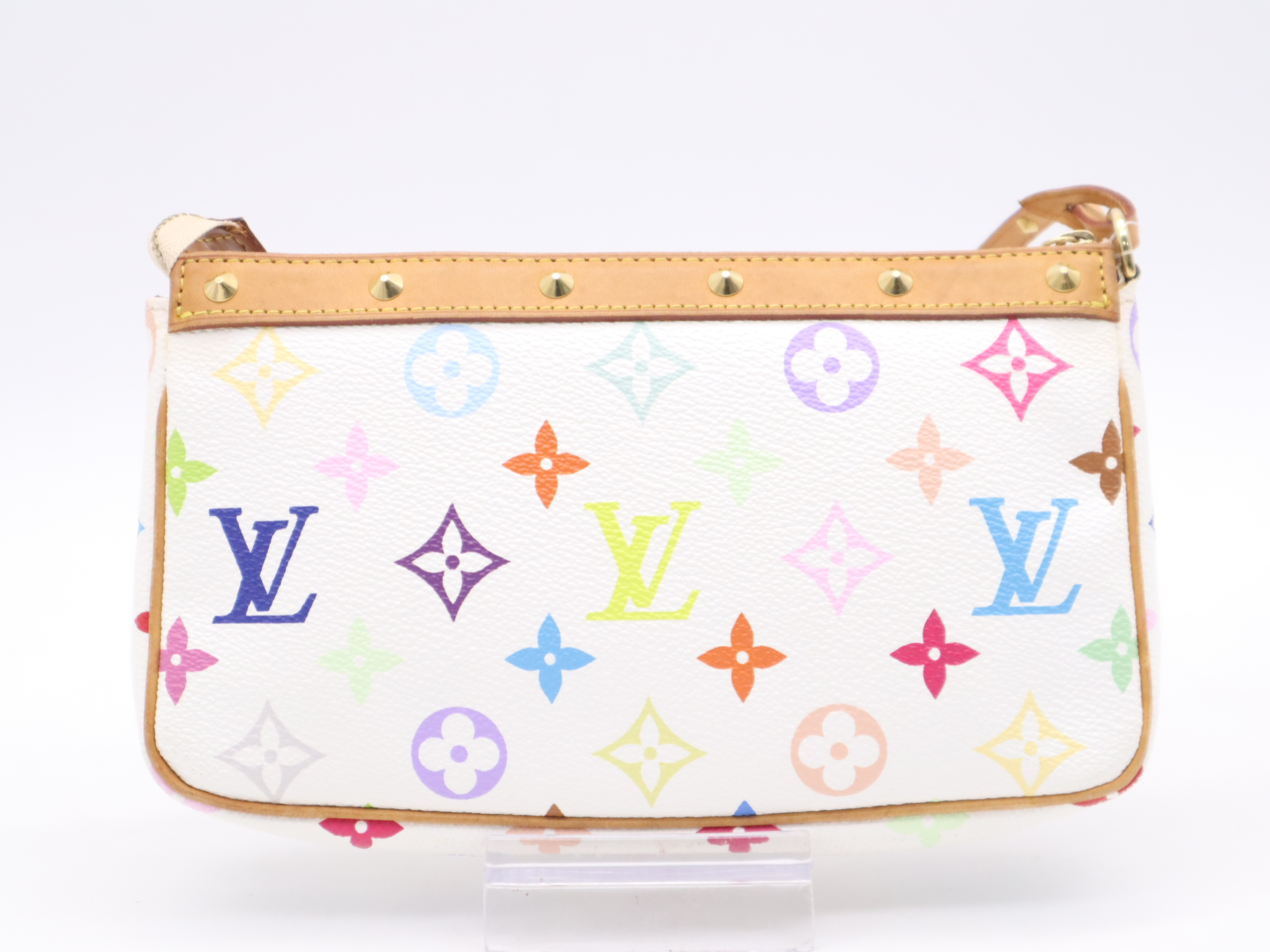 M92649 Multicolor Pochette Accessoires Blanc Pouch — view 2