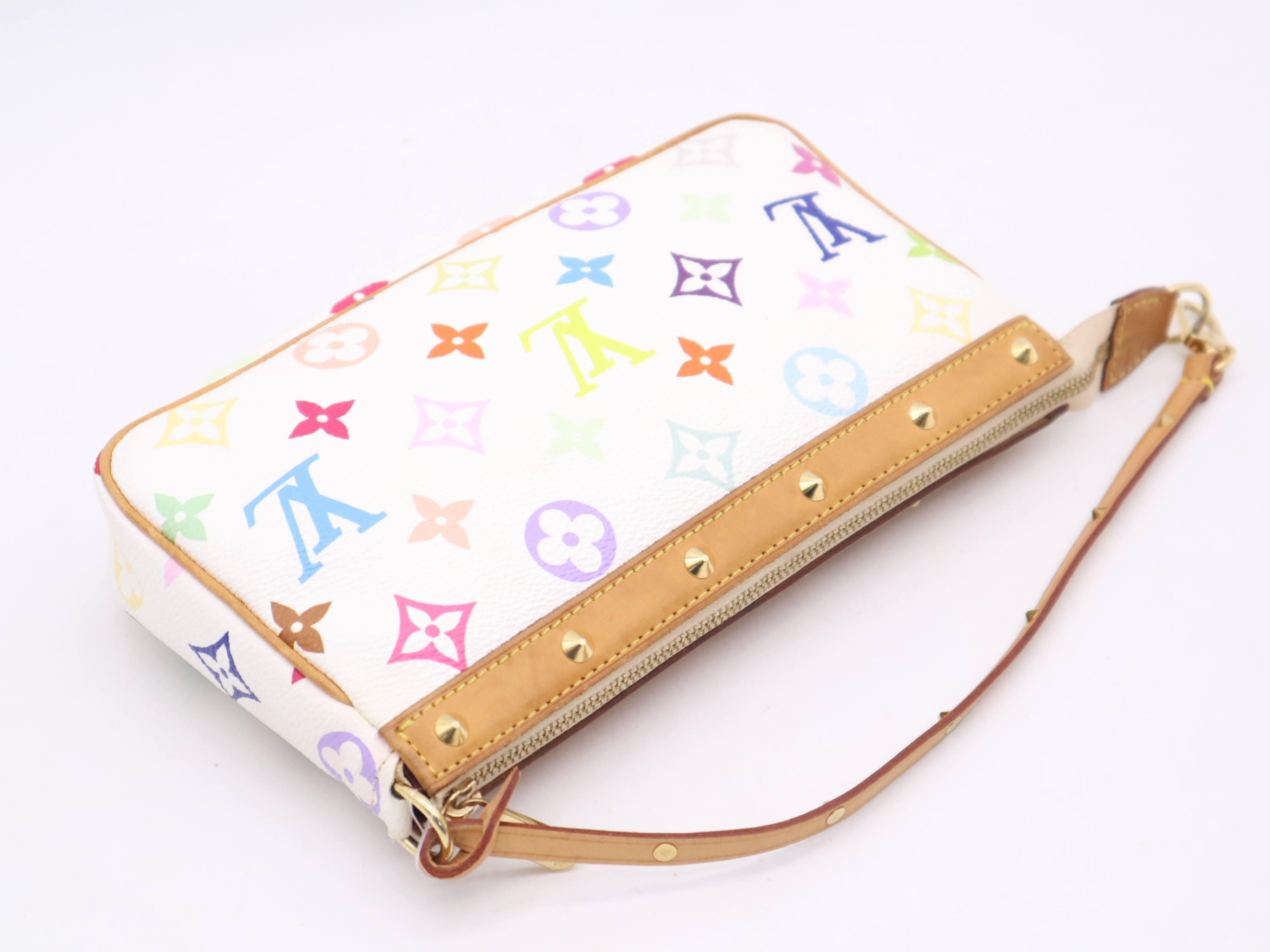 M92649 Multicolor Pochette Accessoires Blanc Pouch — view 6