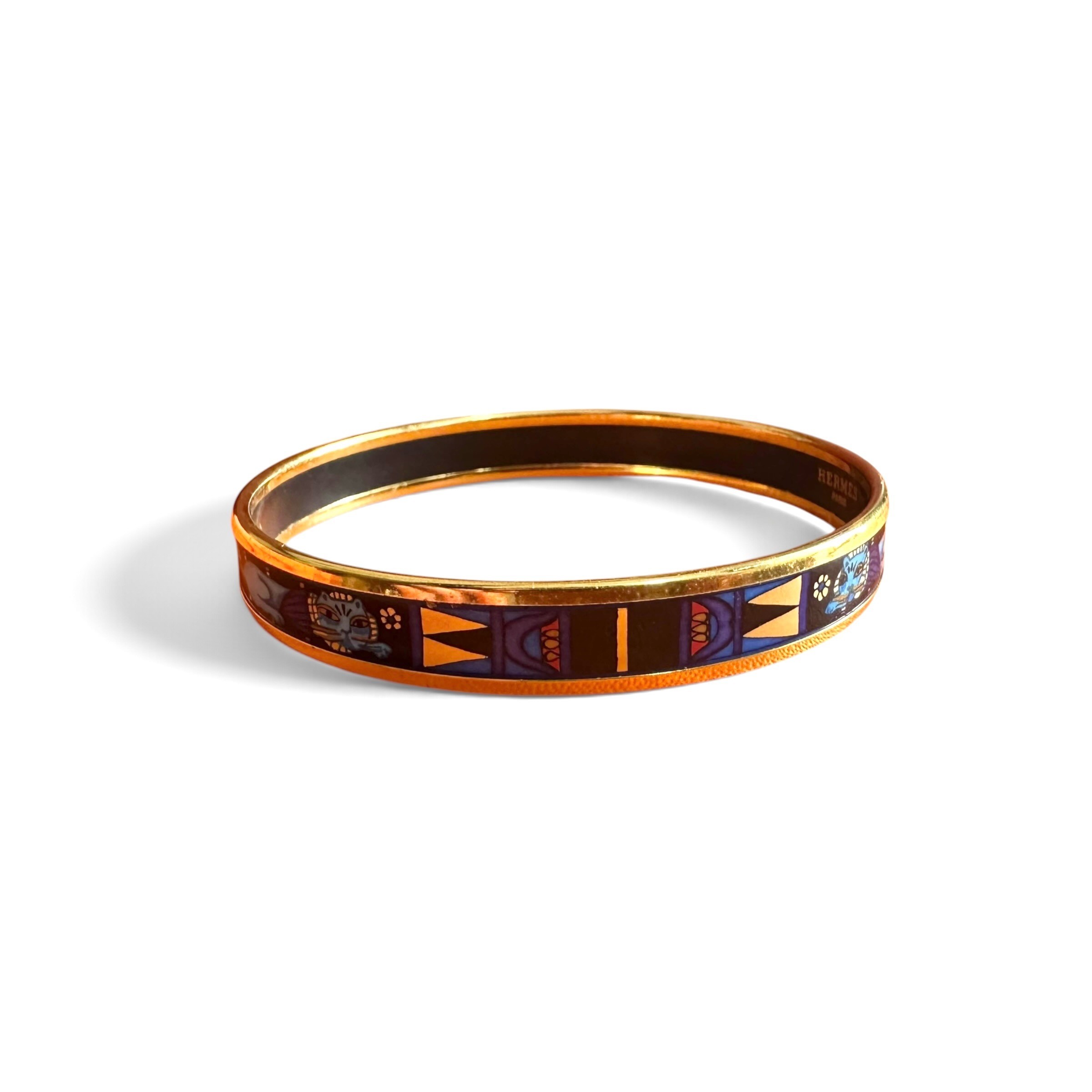 Enamel bangle, cloisonné enamel, animal design, gold, wrist circumference approximately 21.5 cm — view 4