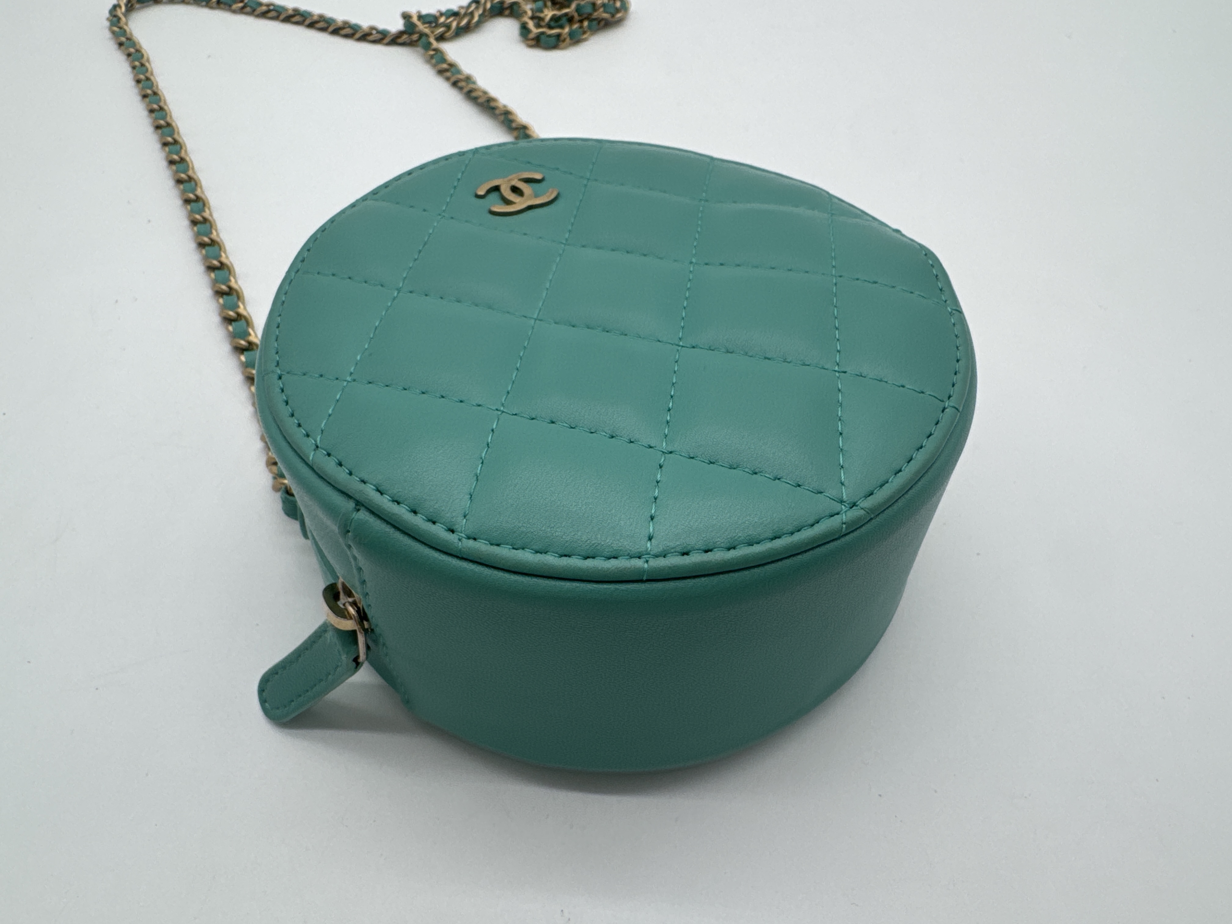 Lambskin Round Matelassé Shoulder Bag — view 6