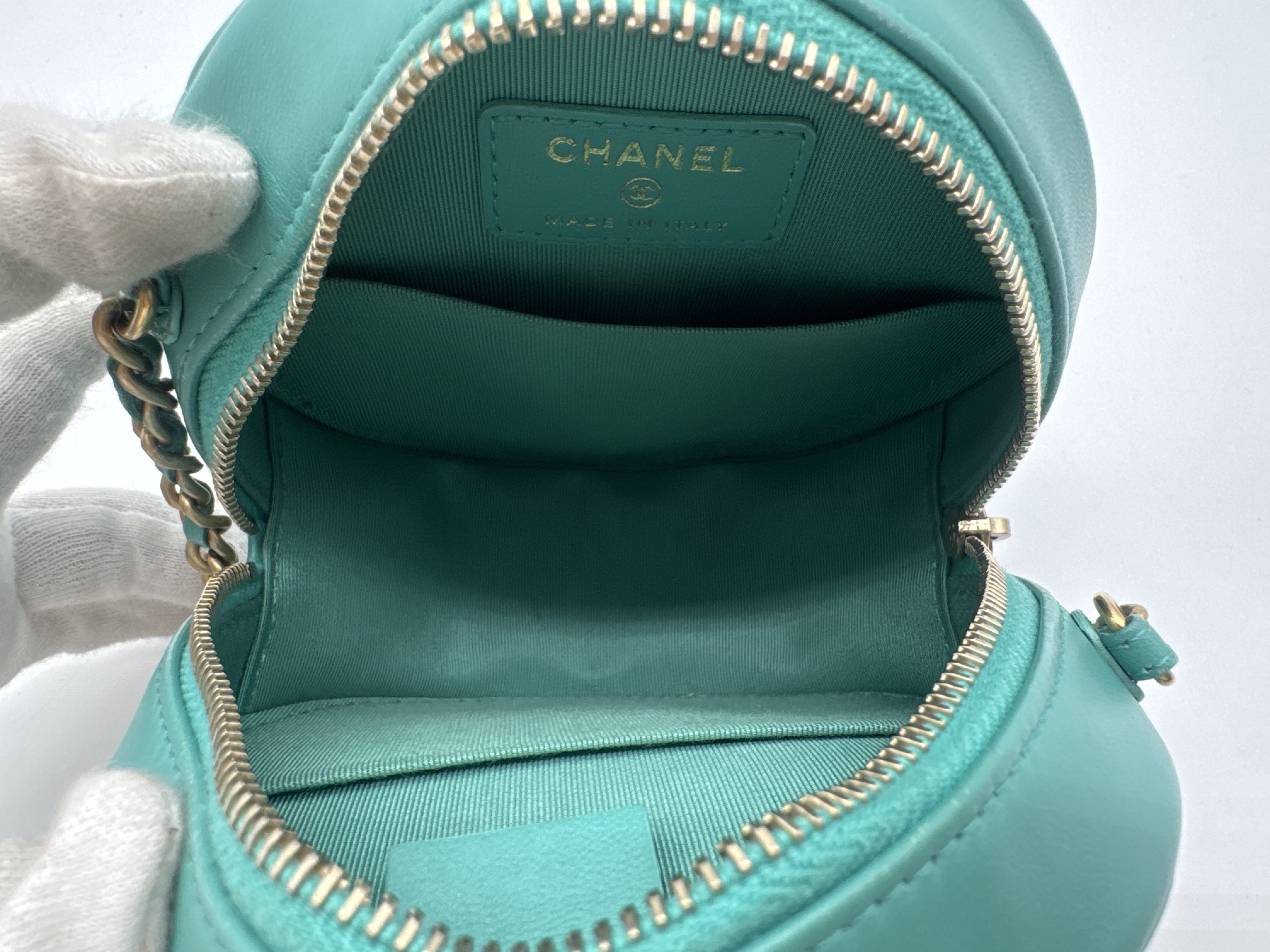 Lambskin Round Matelassé Shoulder Bag — view 8