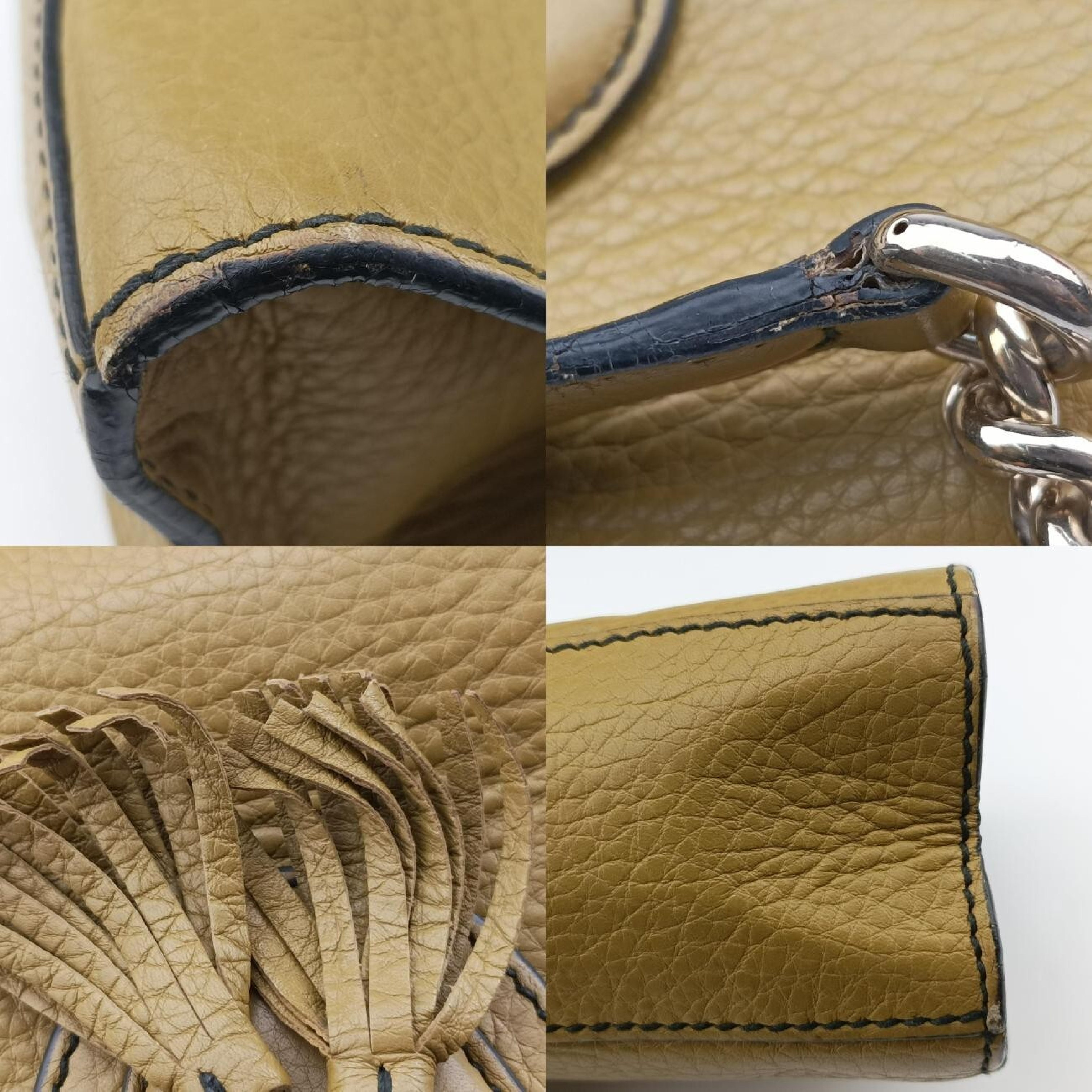 Emily Yellow Leather Shoulder Bag 295402 F016238723 — view 11