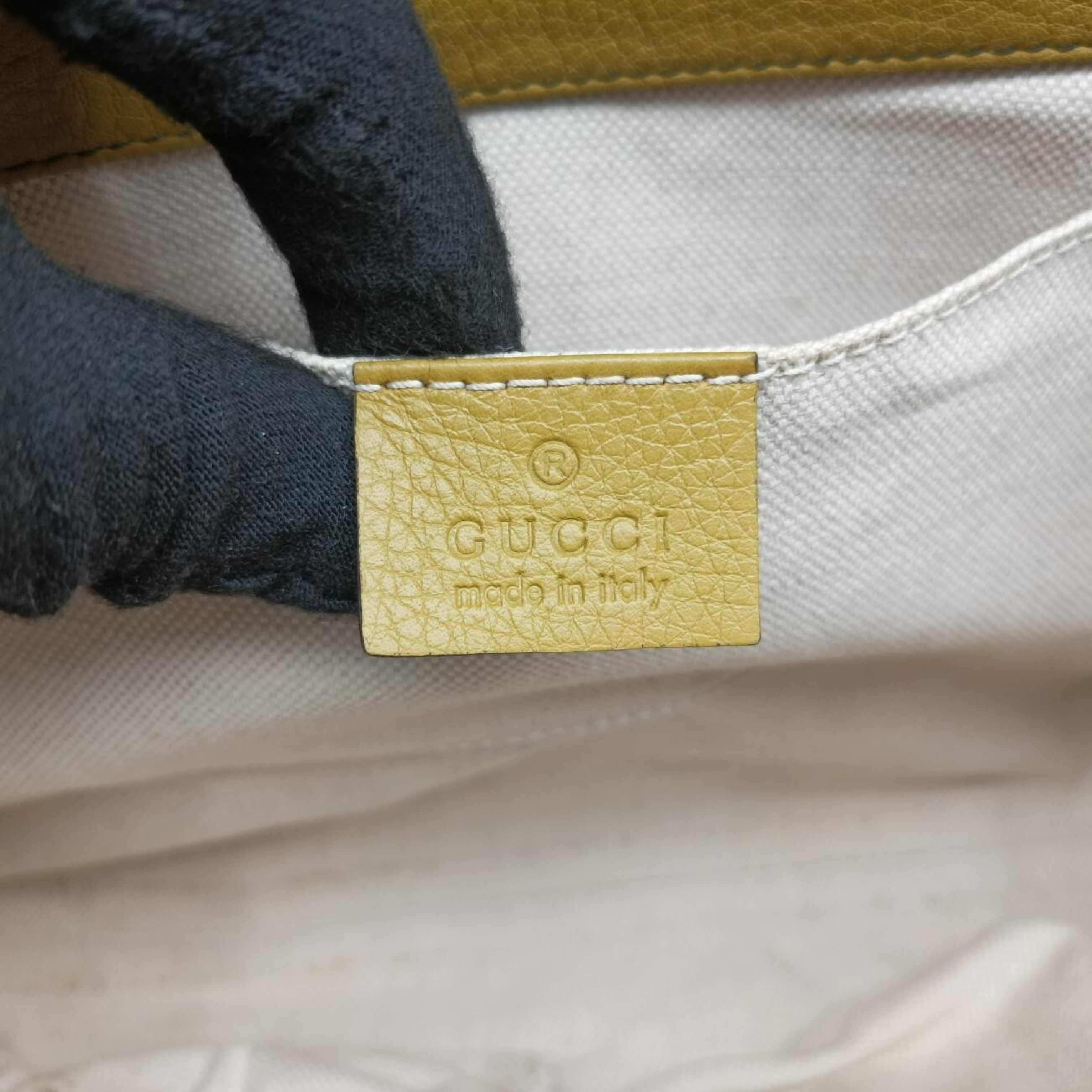 Emily Yellow Leather Shoulder Bag 295402 F016238723 — view 7
