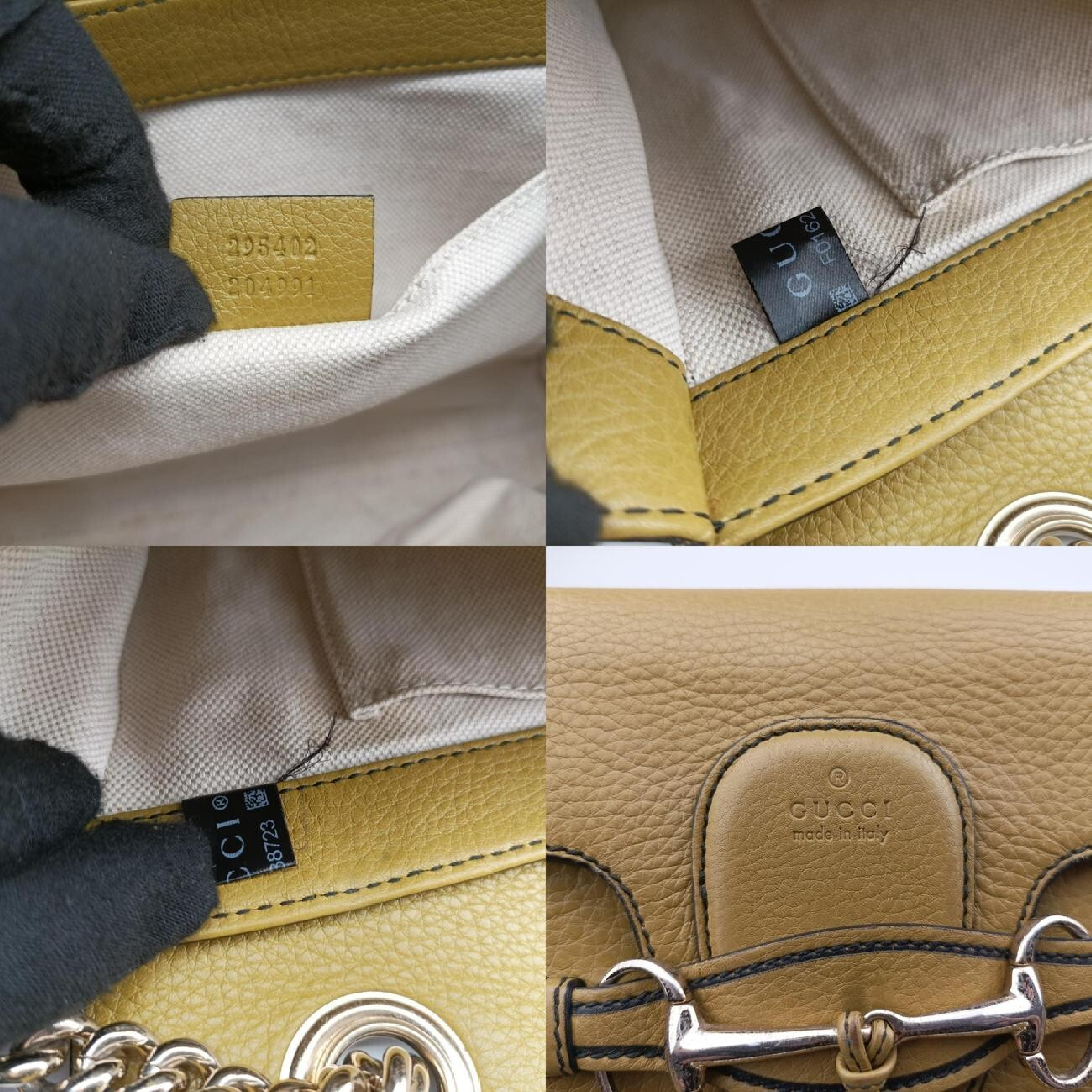 Emily Yellow Leather Shoulder Bag 295402 F016238723 — view 8