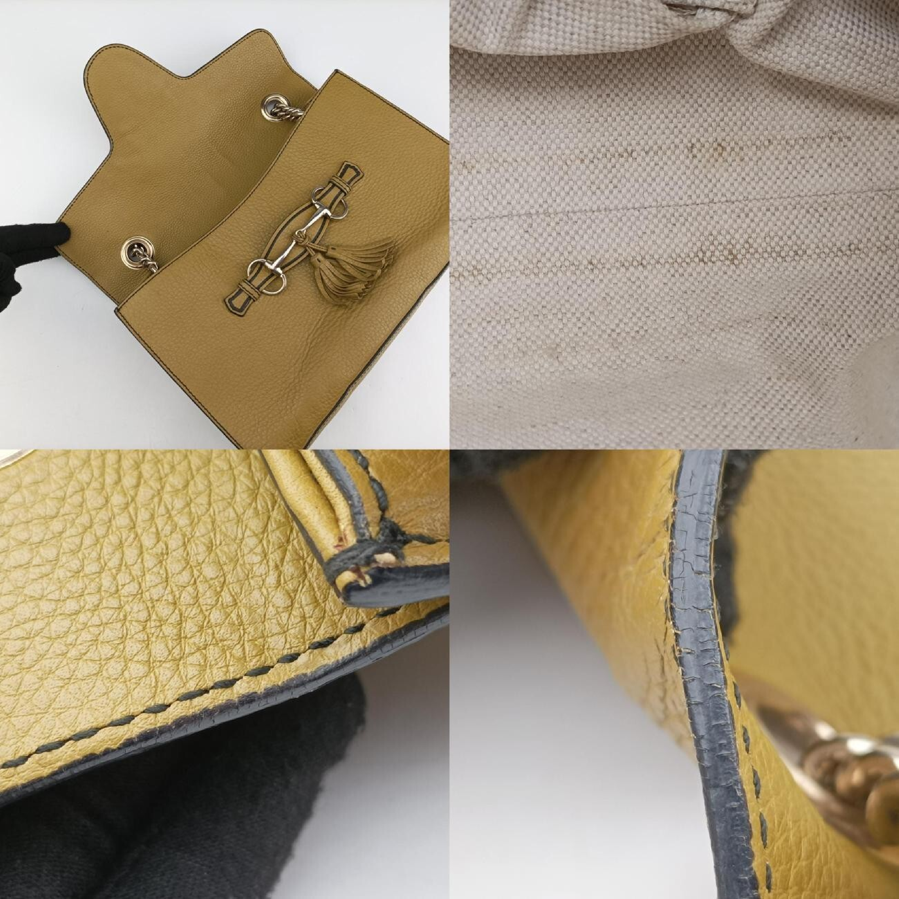 Emily Yellow Leather Shoulder Bag 295402 F016238723 — view 9
