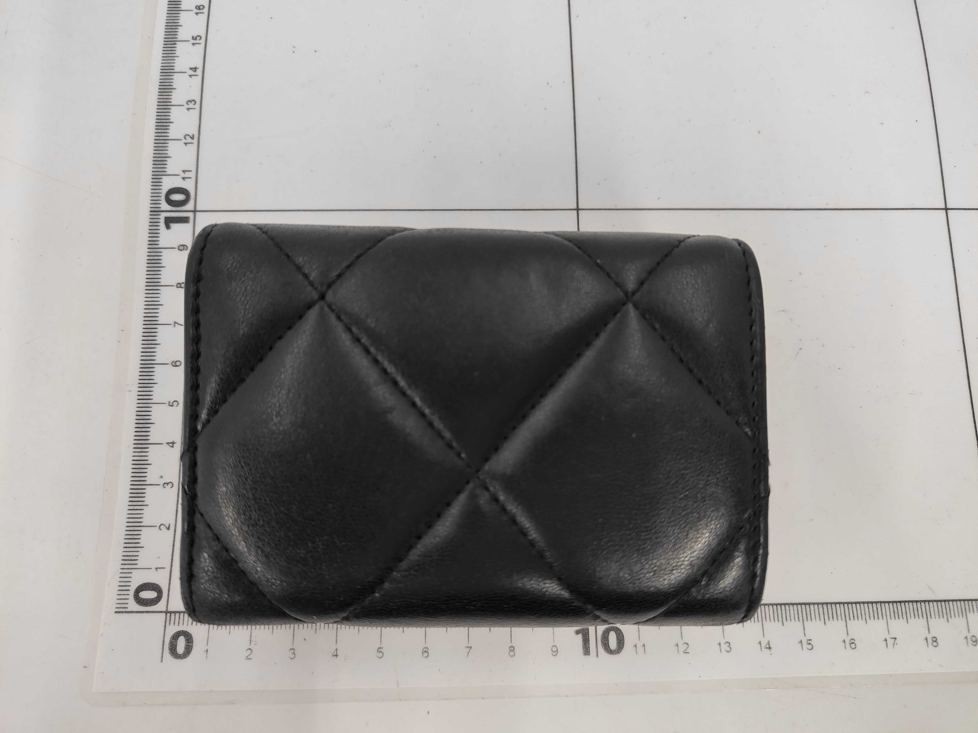 Lambskin Chanel 19 Matelassé Wallet, Silver Hardware, Black, Seal, 31745685 — view 2