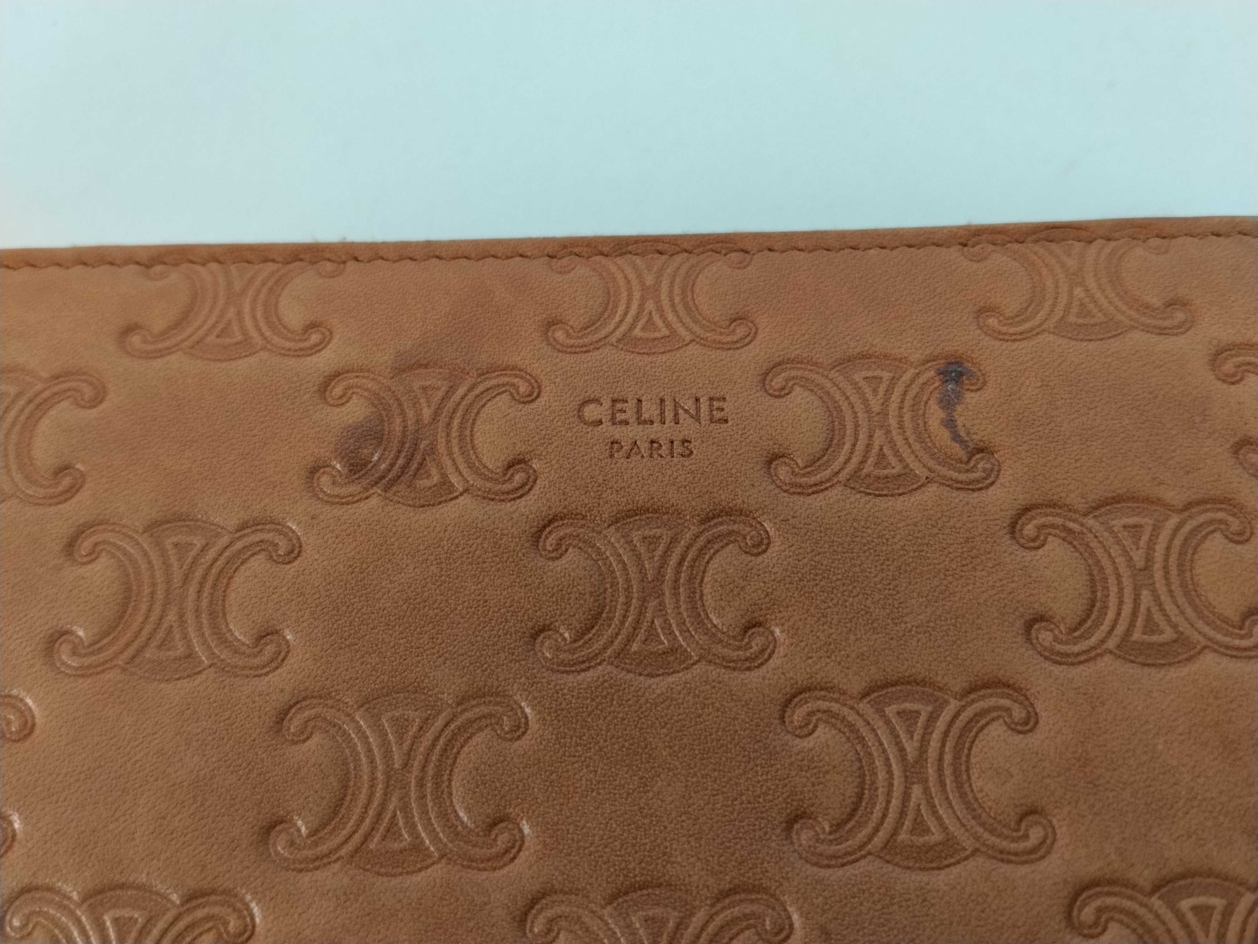Triomphe Beige Round Zip Wallet — view 10