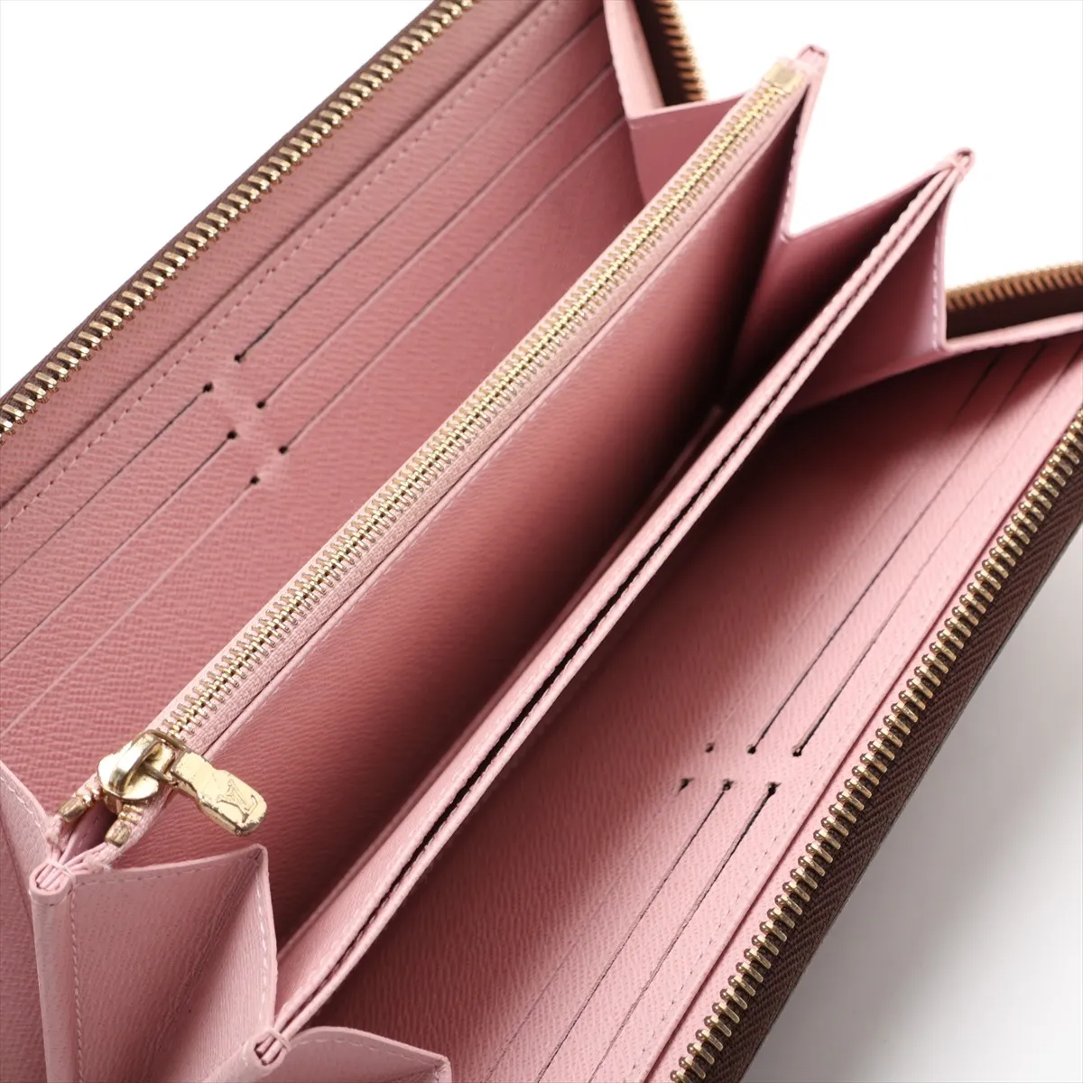 Monogram Zippy Wallet M41894 Rose Ballerine Round Zip Wallet (RFID detected) — view 3