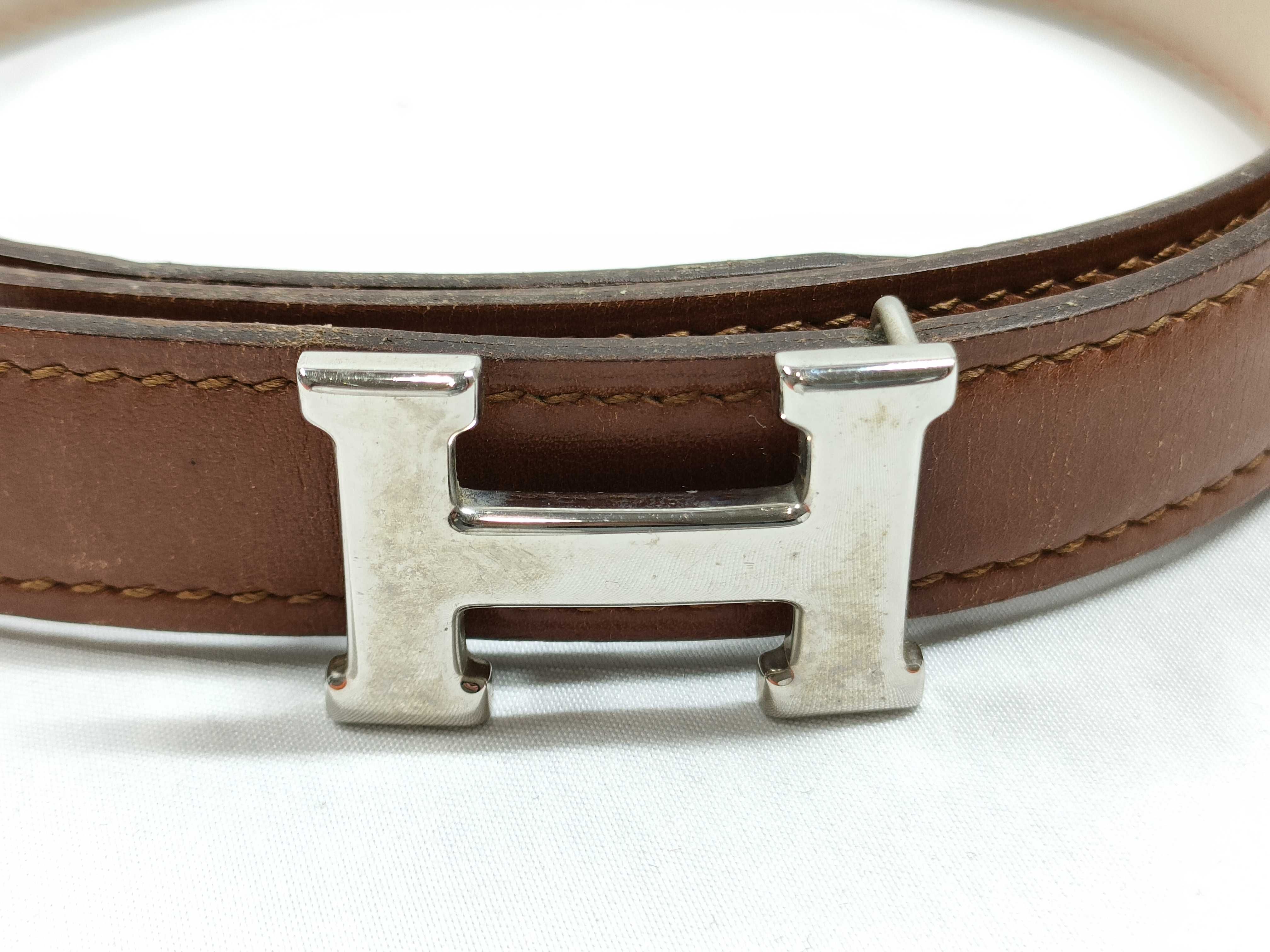 slim belt with H-shaped buckle — view 3