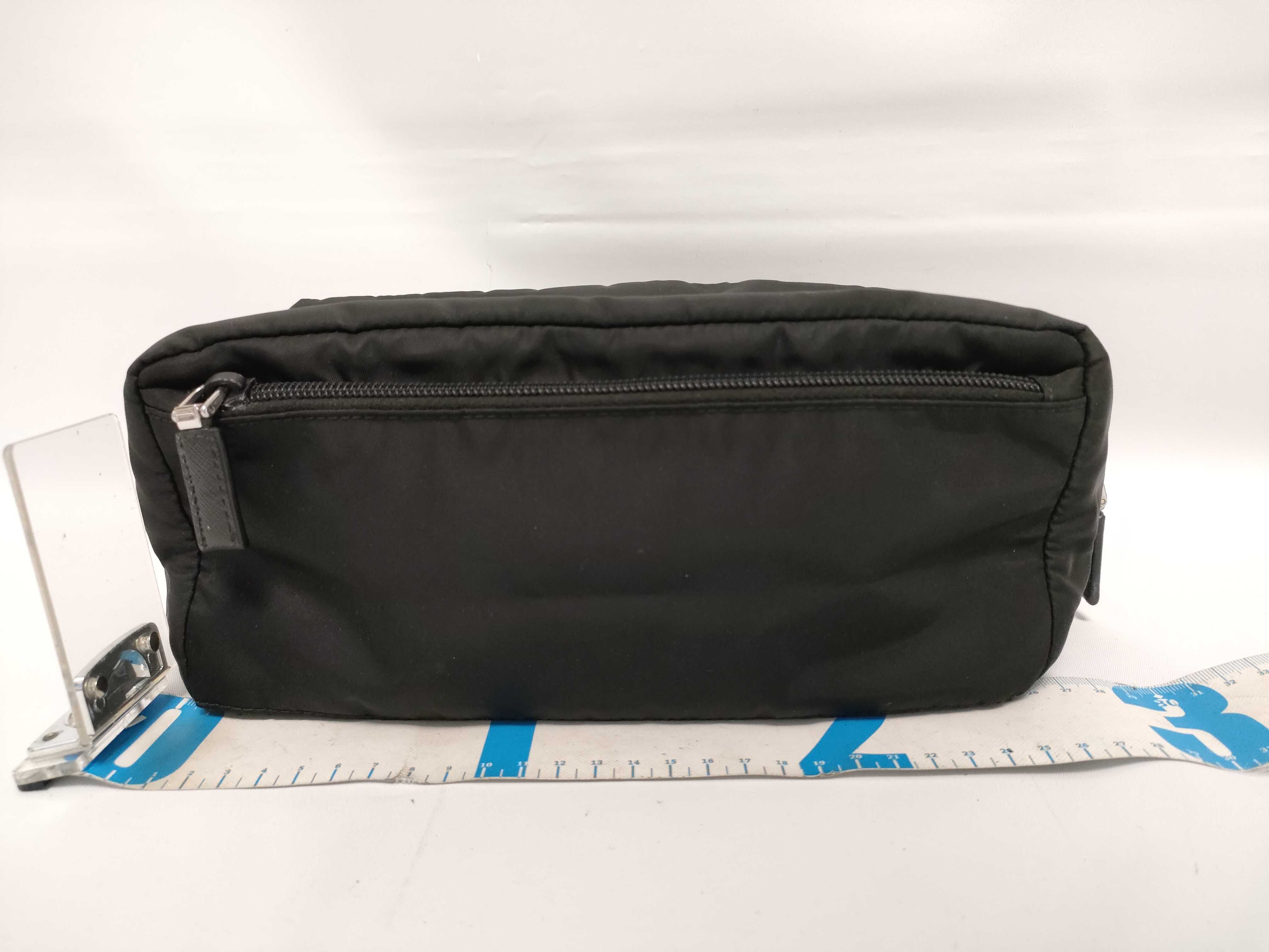 Nylon Prada Triangle Logo Second Bag Pouch Nylon Black Second Bag — view 2