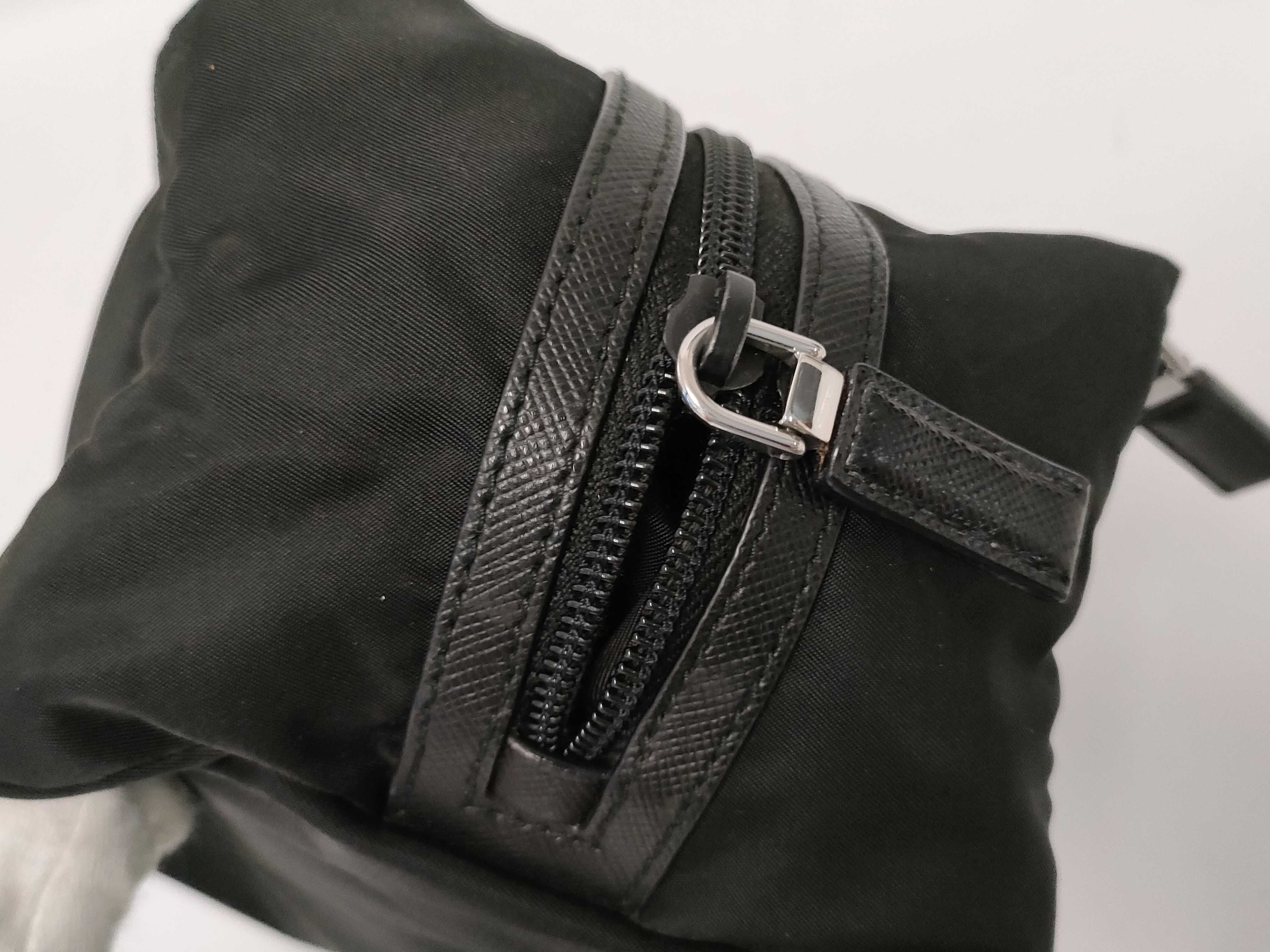 Nylon Prada Triangle Logo Second Bag Pouch Nylon Black Second Bag — view 5