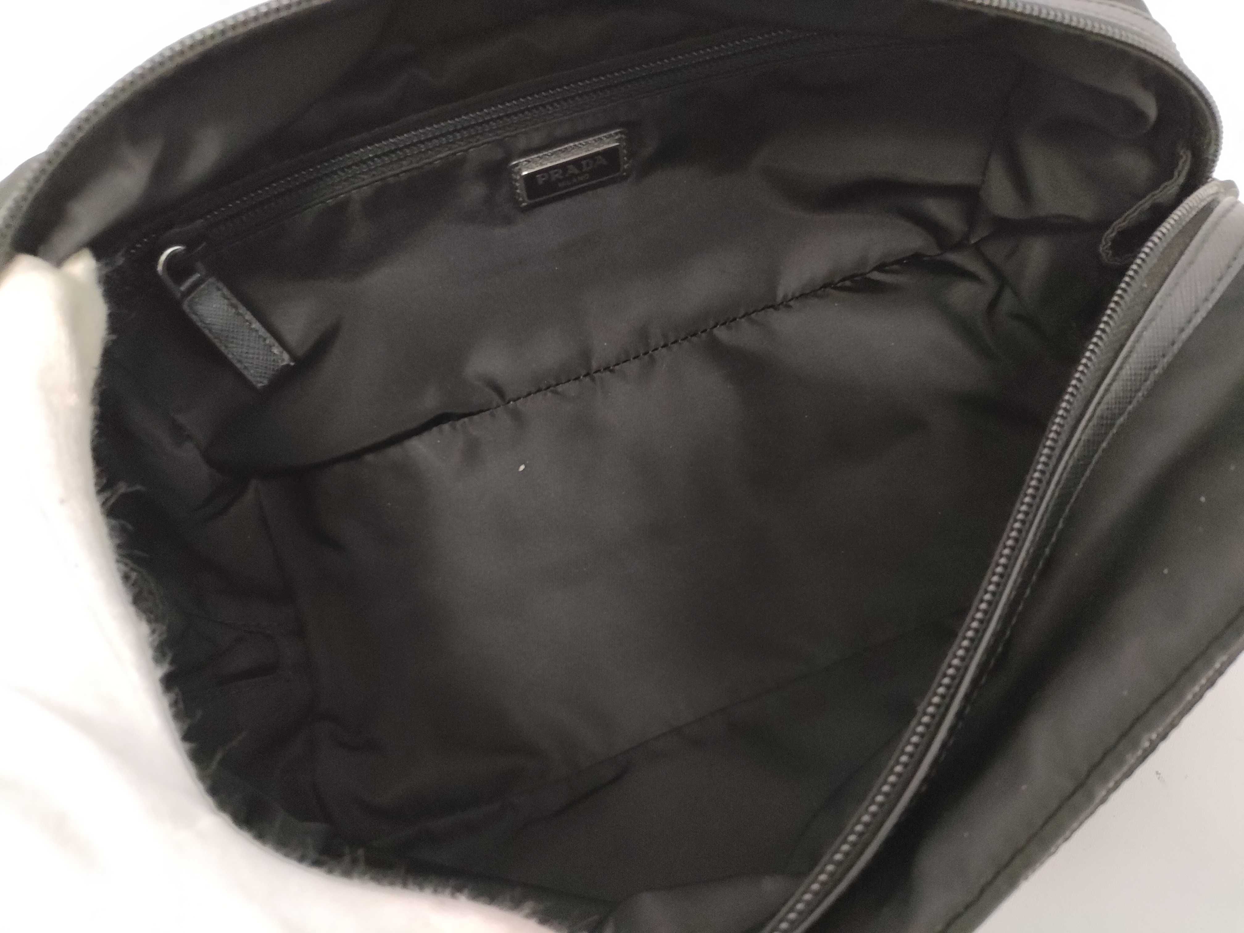 Nylon Prada Triangle Logo Second Bag Pouch Nylon Black Second Bag — view 7