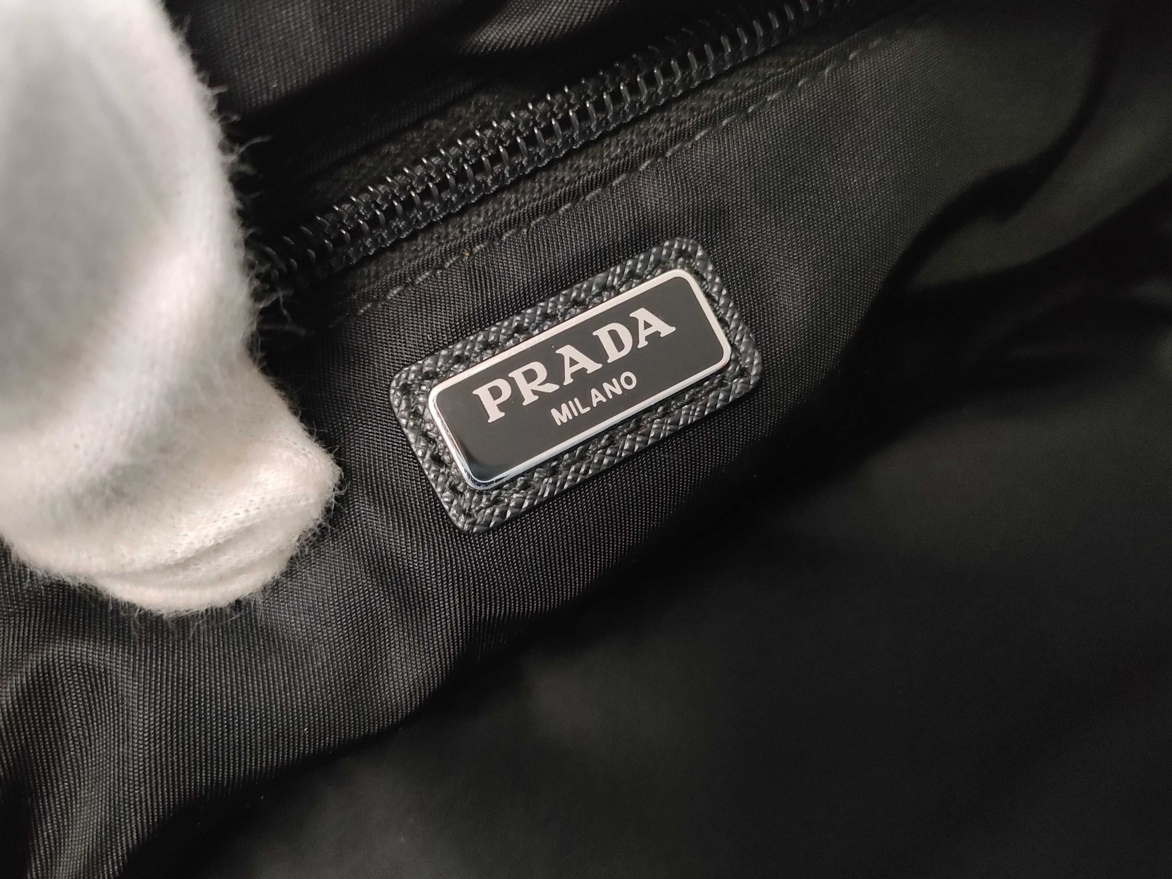 Nylon Prada Triangle Logo Second Bag Pouch Nylon Black Second Bag — view 8