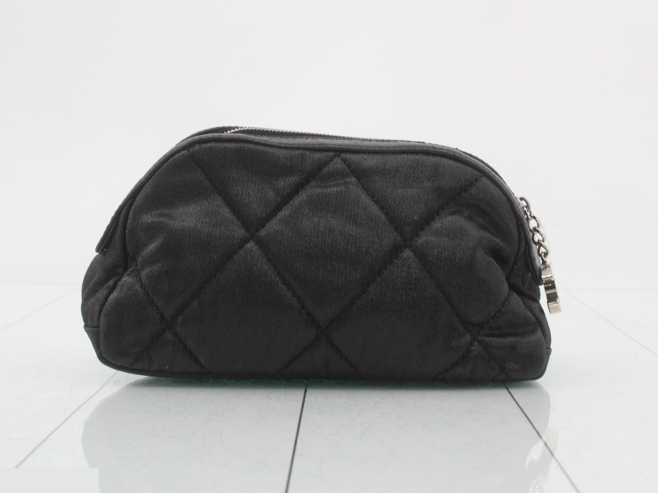 Paris Biarritz Cosmetic Pouch, Black Coated Canvas — view 2