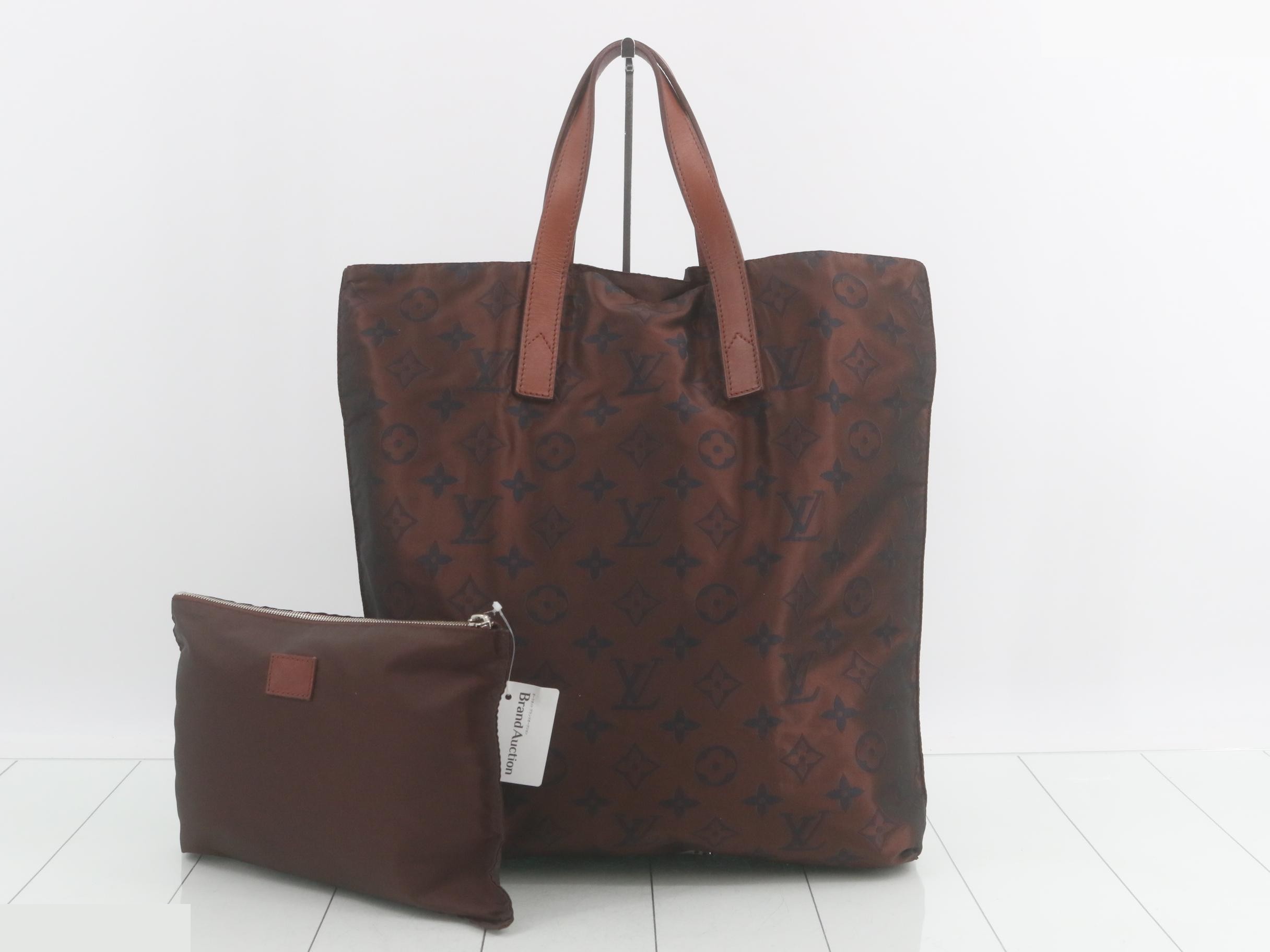 Monogram nylon Cabas Escapade, brown