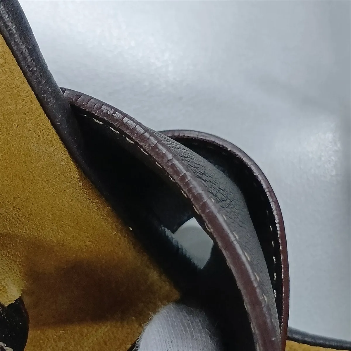 suede and leather shoulder bag, beige and brown. — view 12