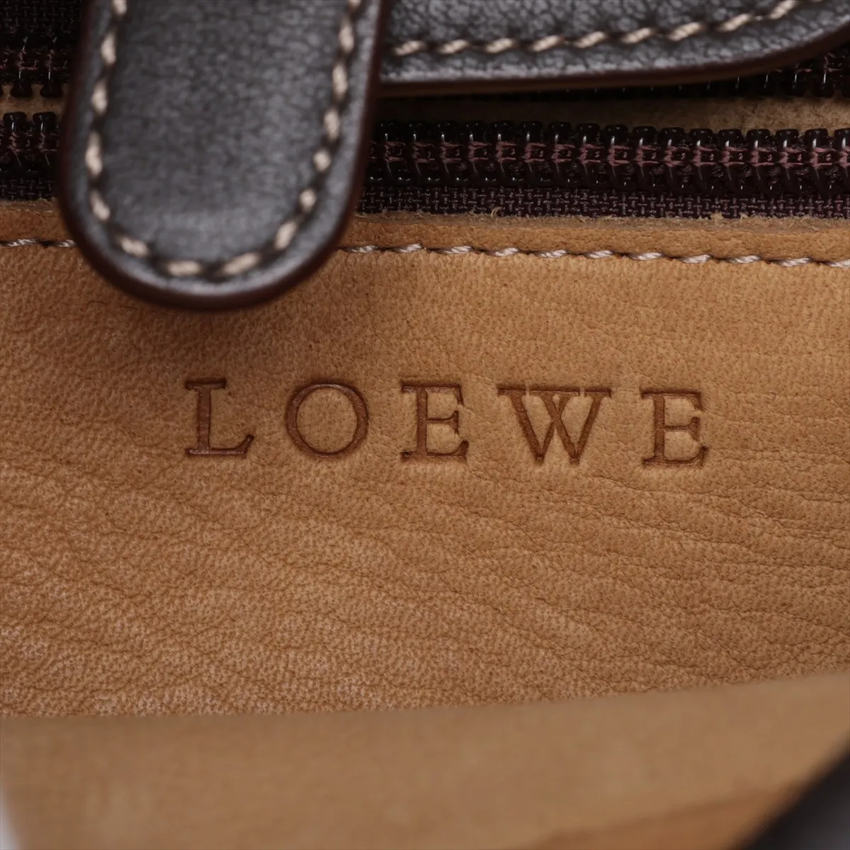 suede and leather shoulder bag, beige and brown. — view 9