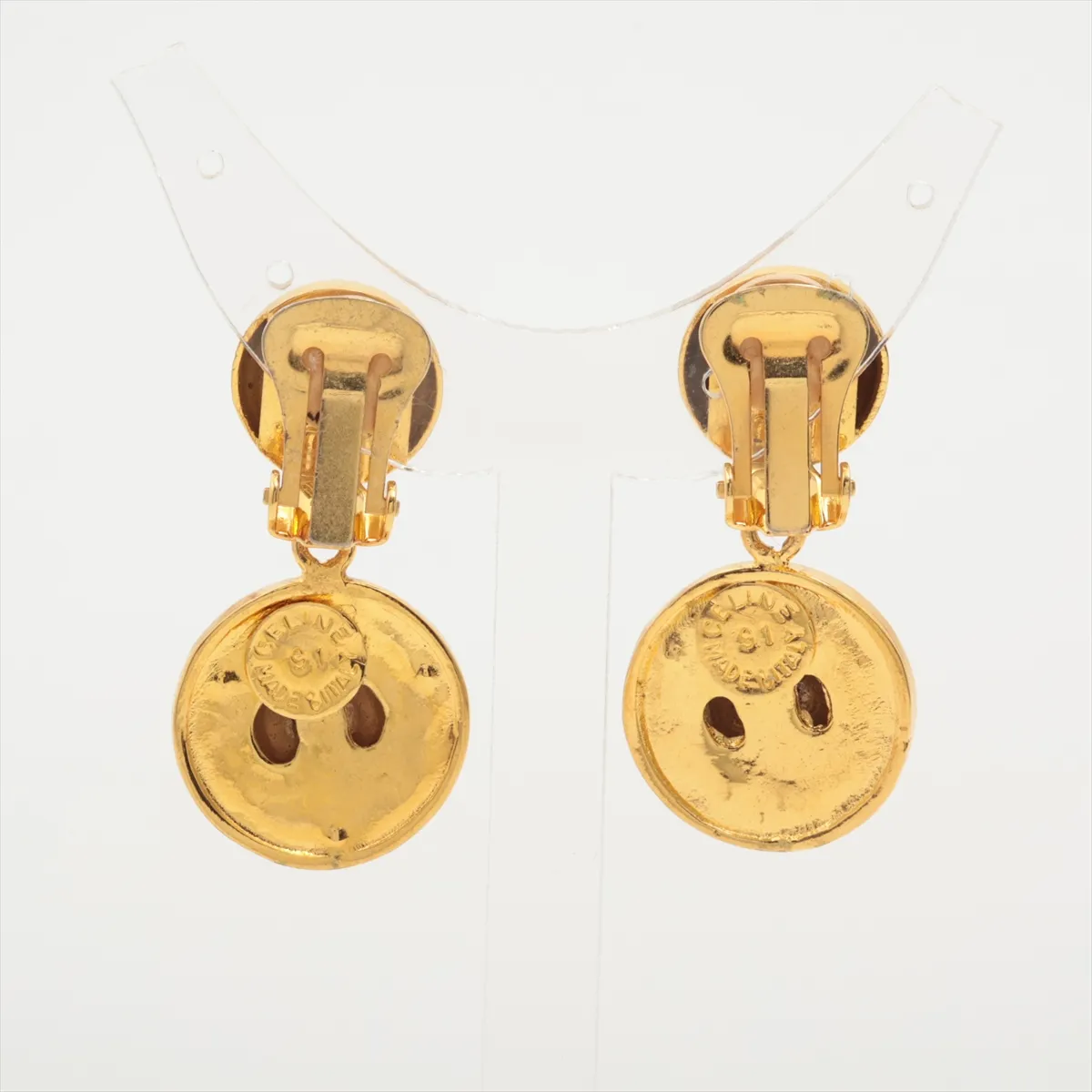 earrings (for both ears), GP gold, with — view 2