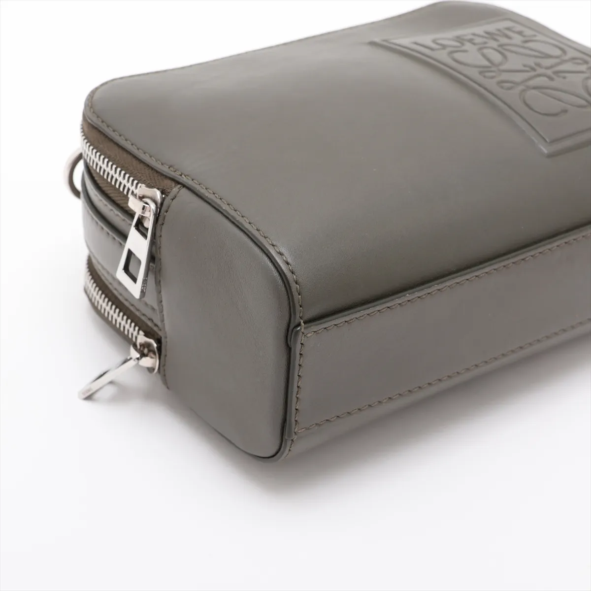 Camera Crossbody Bag Mini Leather Shoulder Bag Khaki — view 4