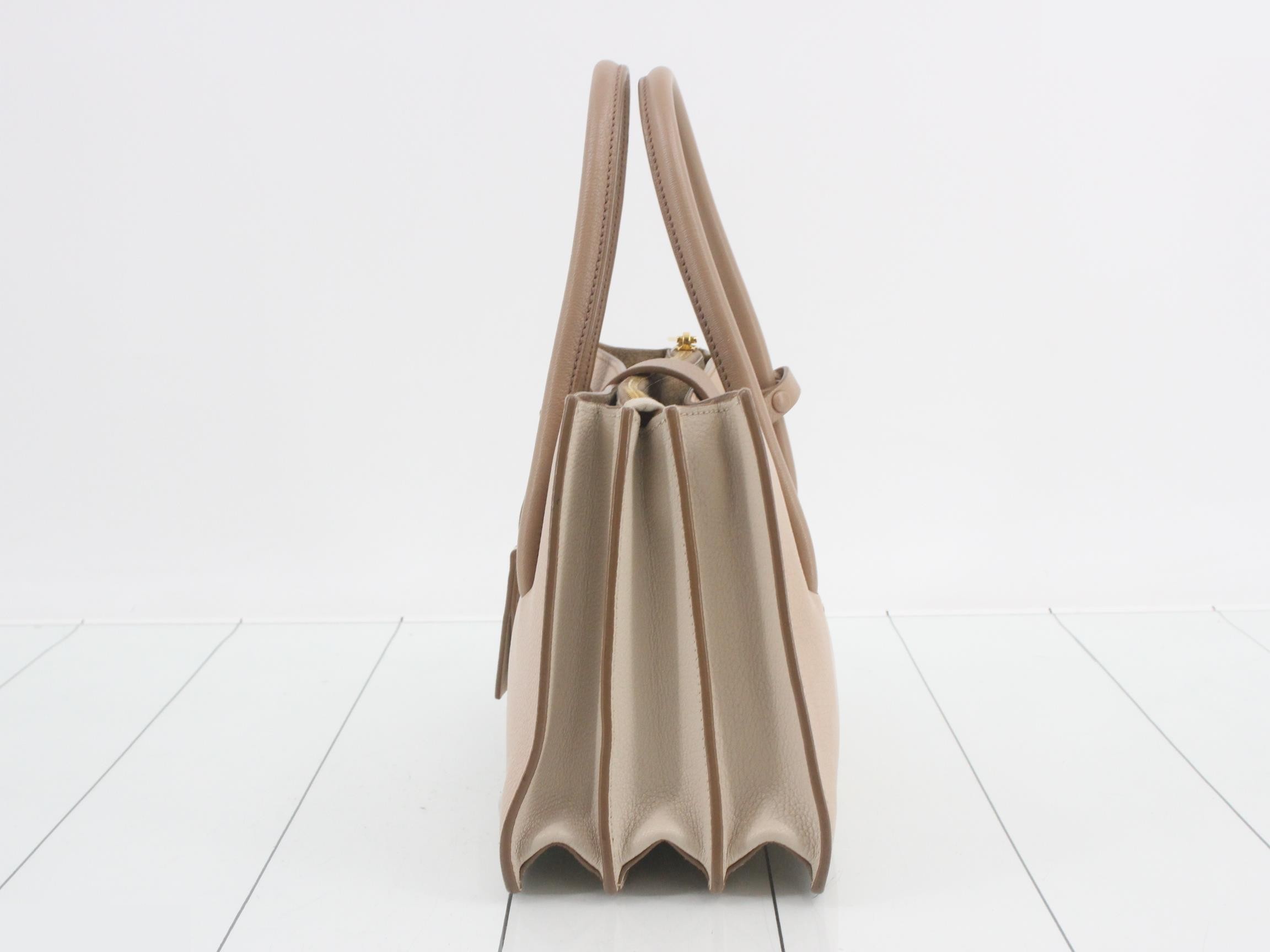 Madras handbag, embossed leather, pink beige — view 3