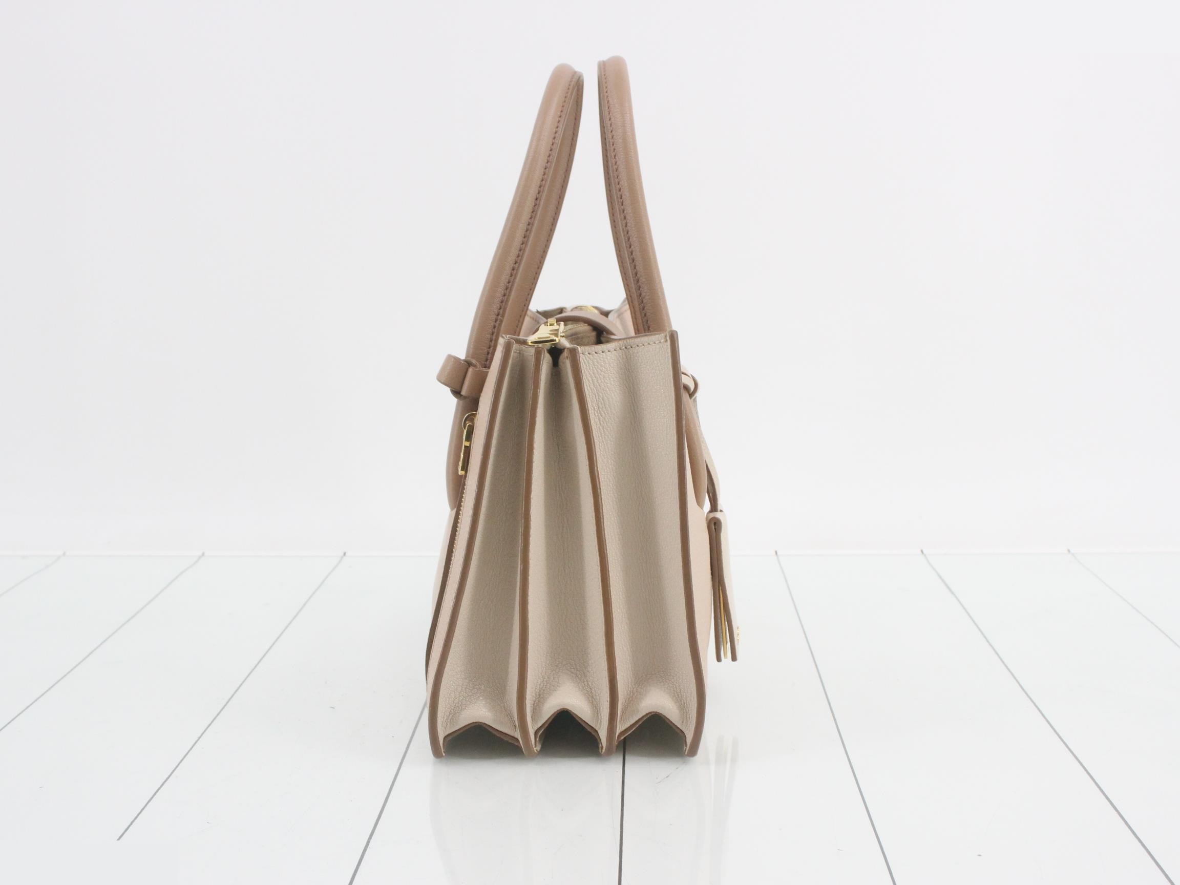 Madras handbag, embossed leather, pink beige — view 4