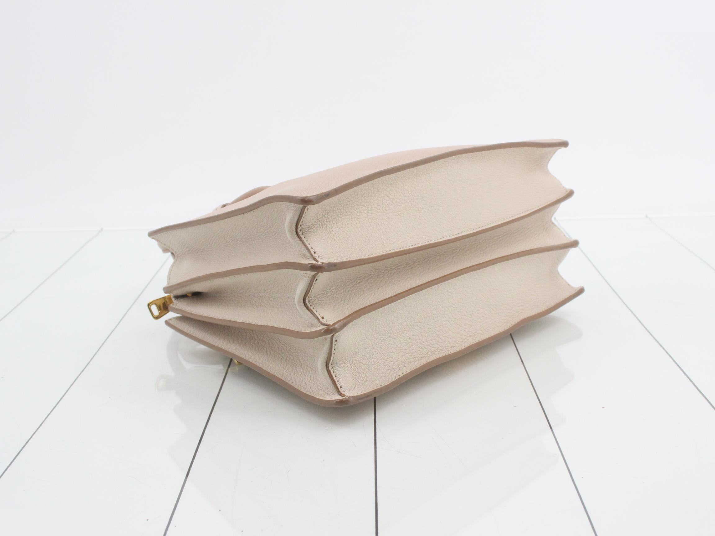 Madras handbag, embossed leather, pink beige — view 5