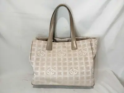 New Travel Line Tote Bag, Beige, Series 8 (Handbag)
