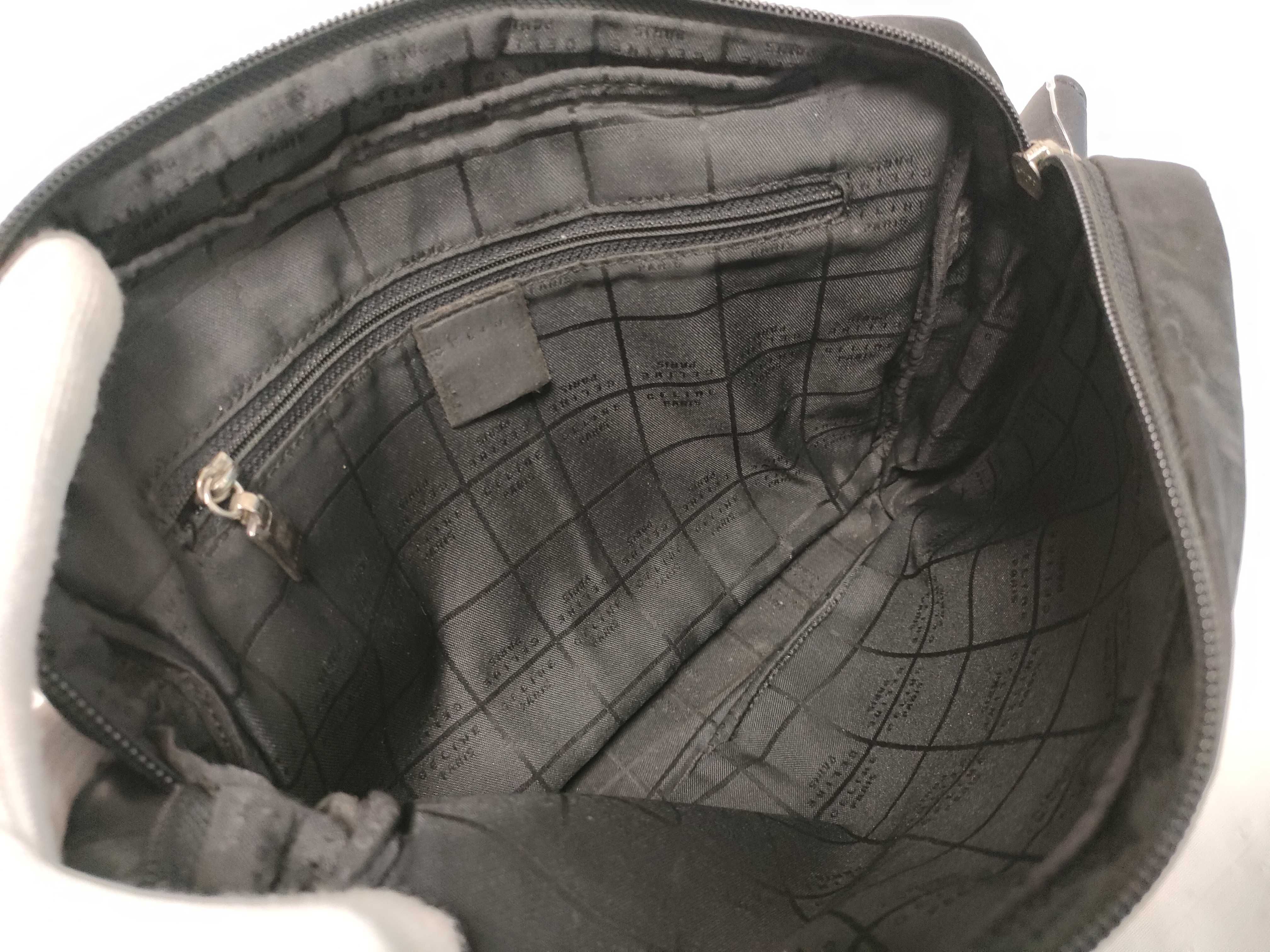 Leather/Nylon Shoulder Bag, Black — view 11