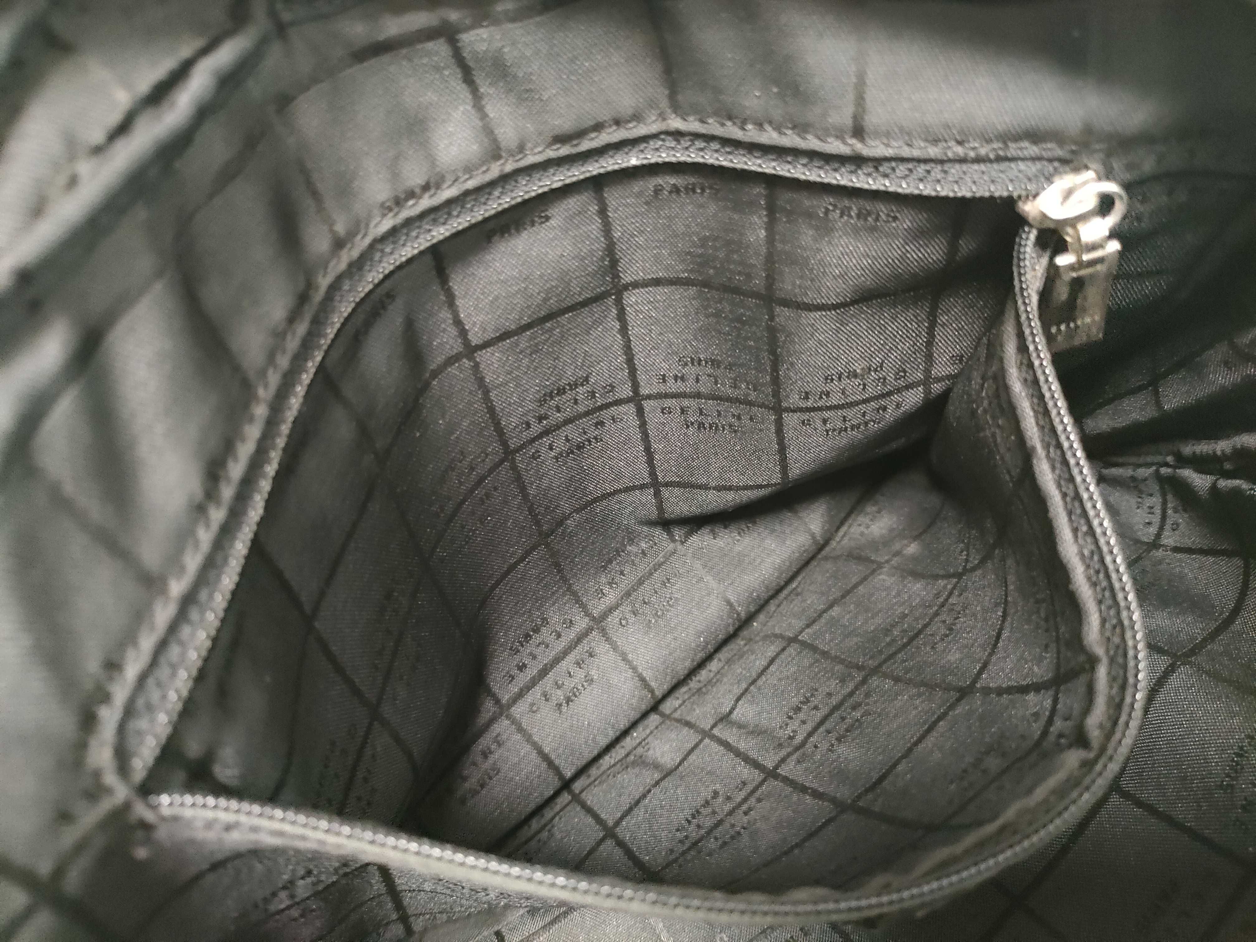 Leather/Nylon Shoulder Bag, Black — view 12