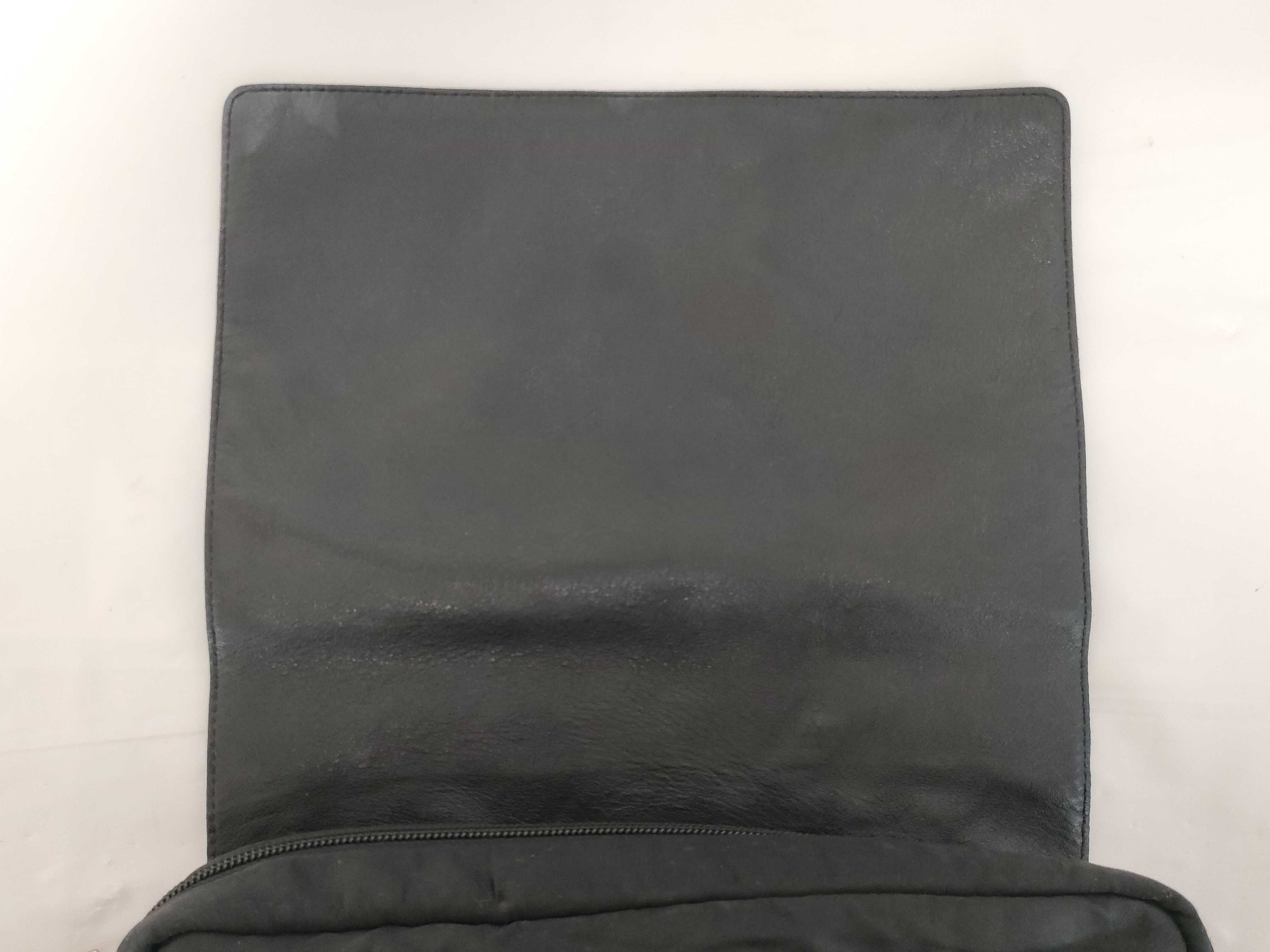 Leather/Nylon Shoulder Bag, Black — view 6