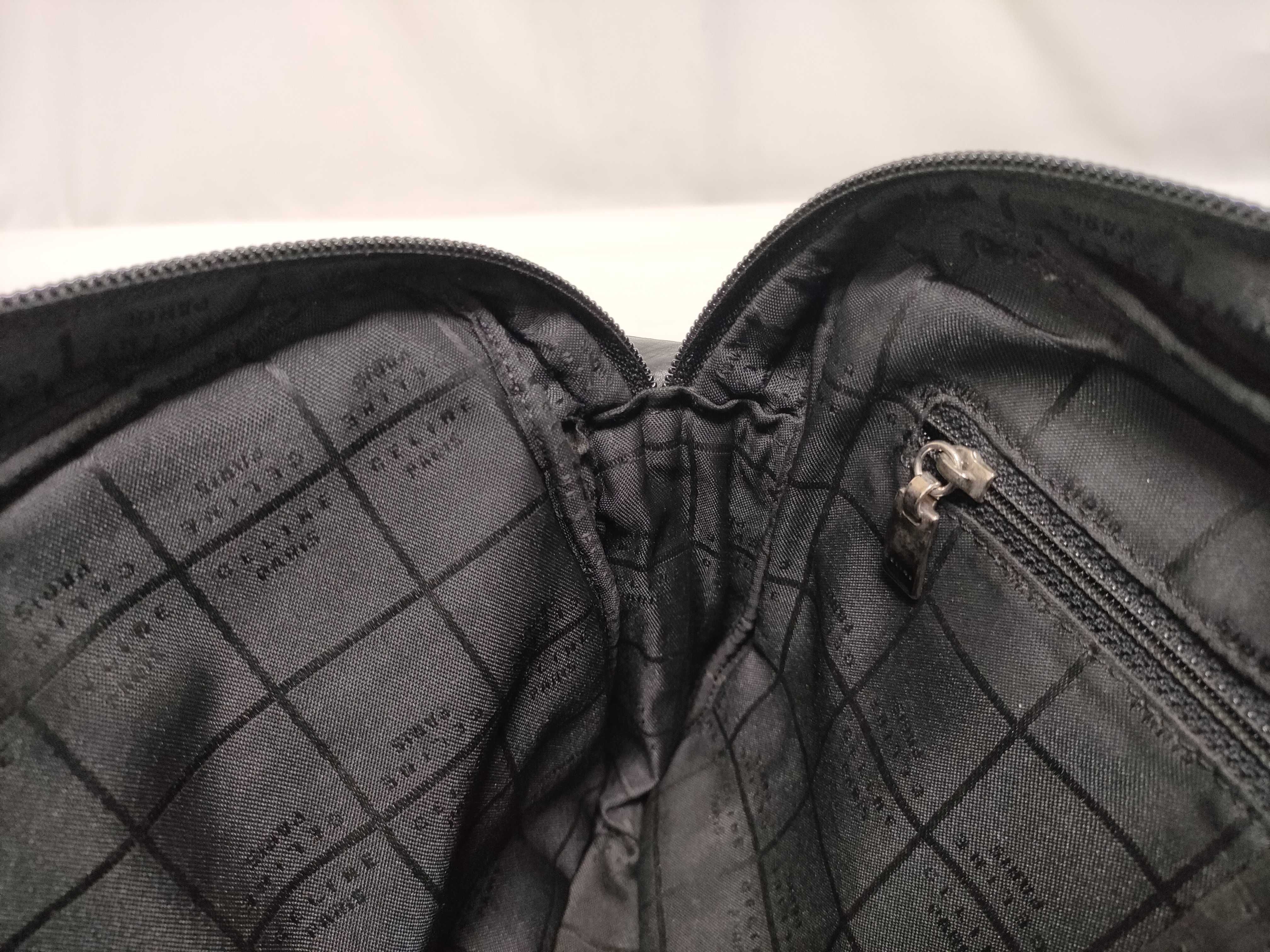 Leather/Nylon Shoulder Bag, Black — view 10