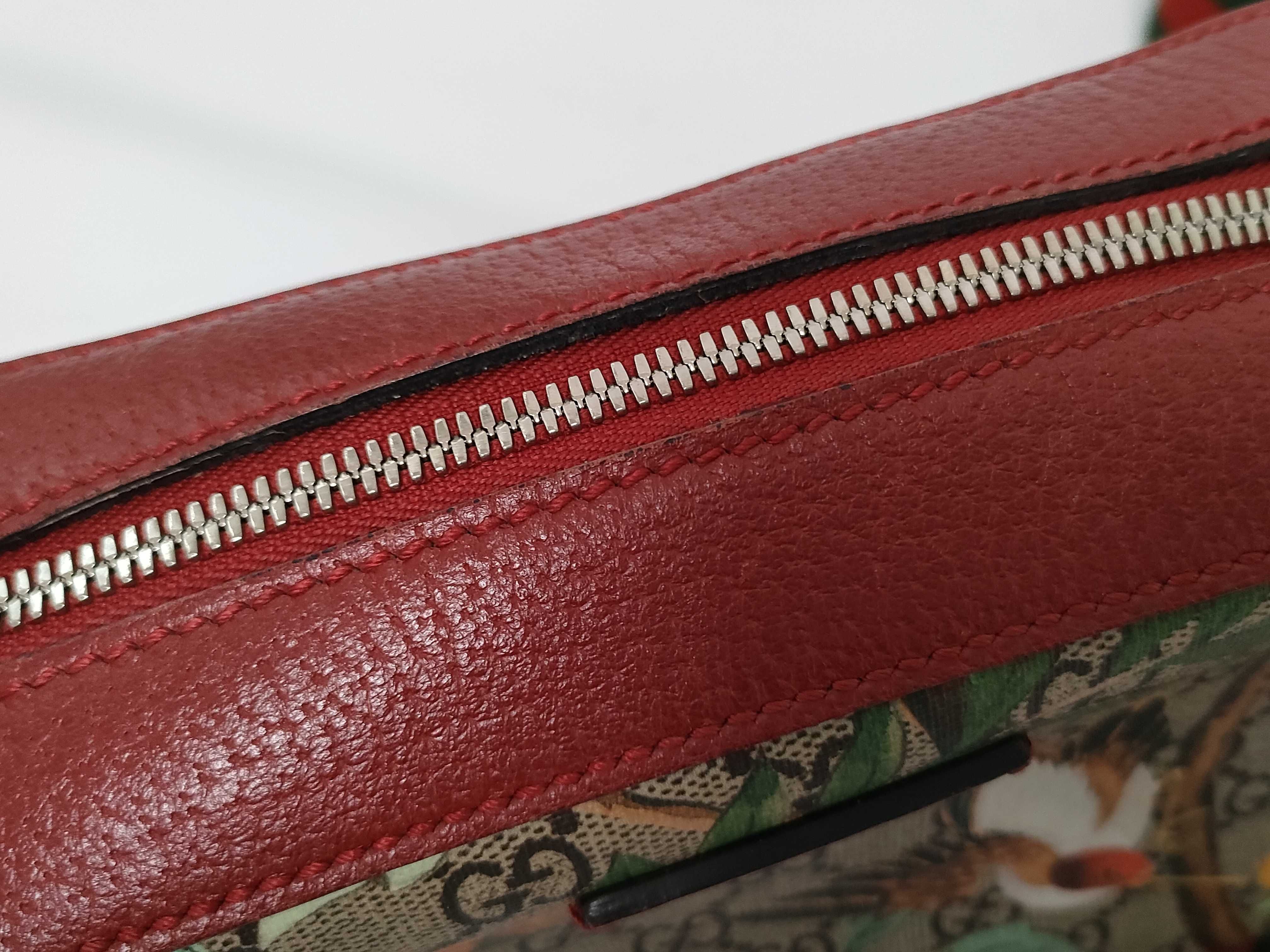 GG Supreme ID- Cow Skin GG Supreme Tiens Beige x Red Shoulder Bag 450947 — view 8