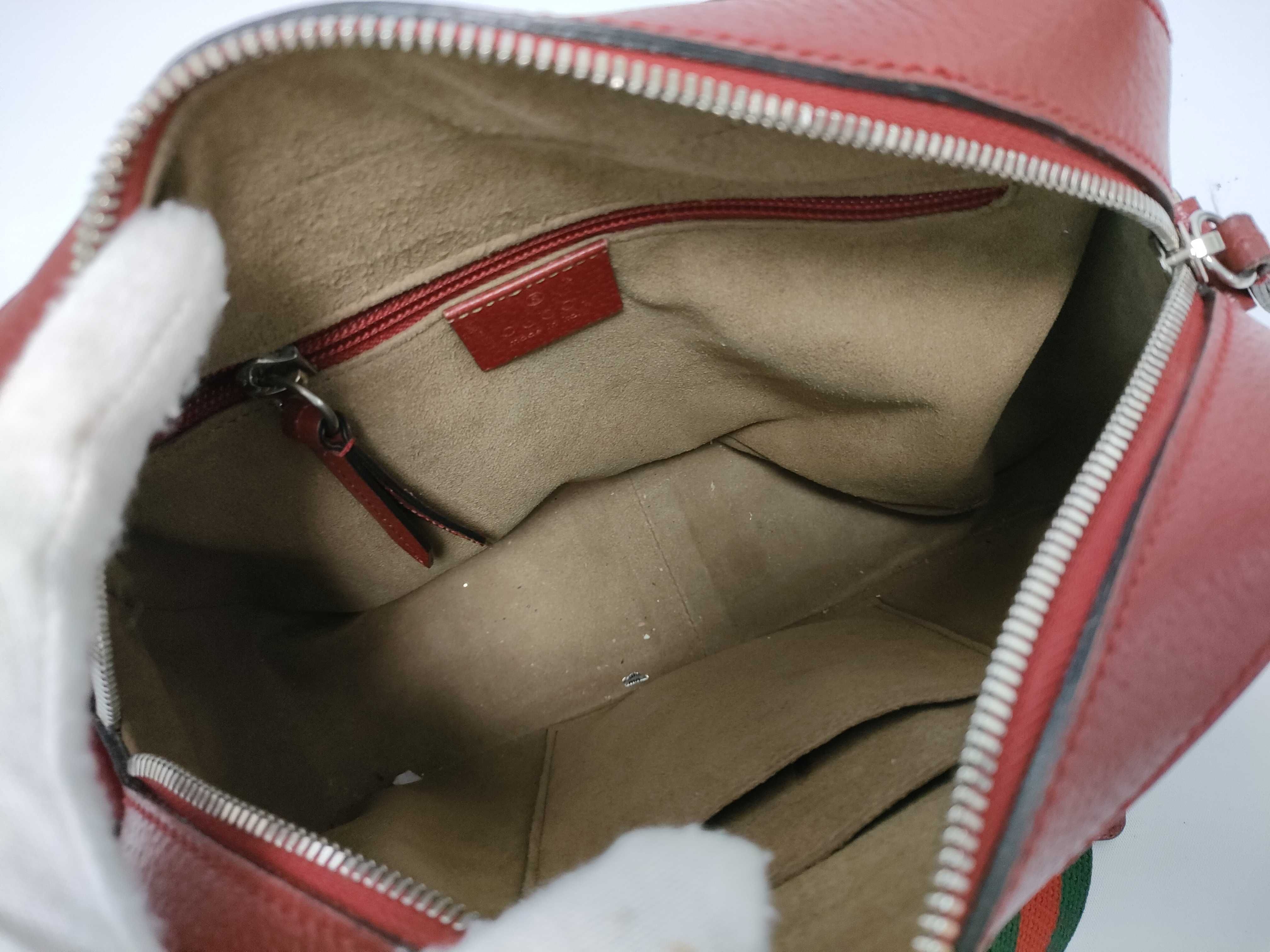 GG Supreme ID- Cow Skin GG Supreme Tiens Beige x Red Shoulder Bag 450947 — view 10