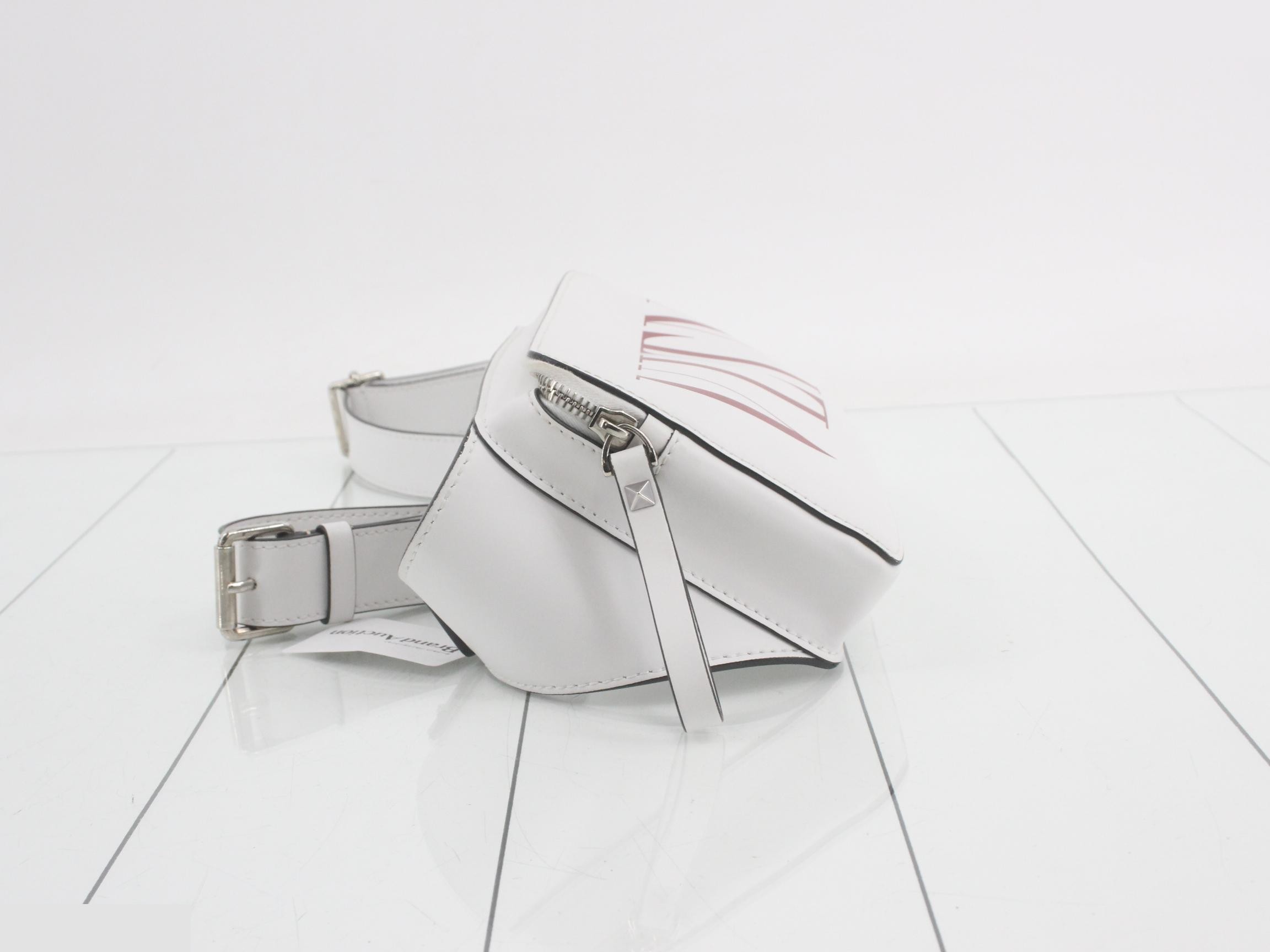 VLTN logo body bag, leather, white and red. — view 4