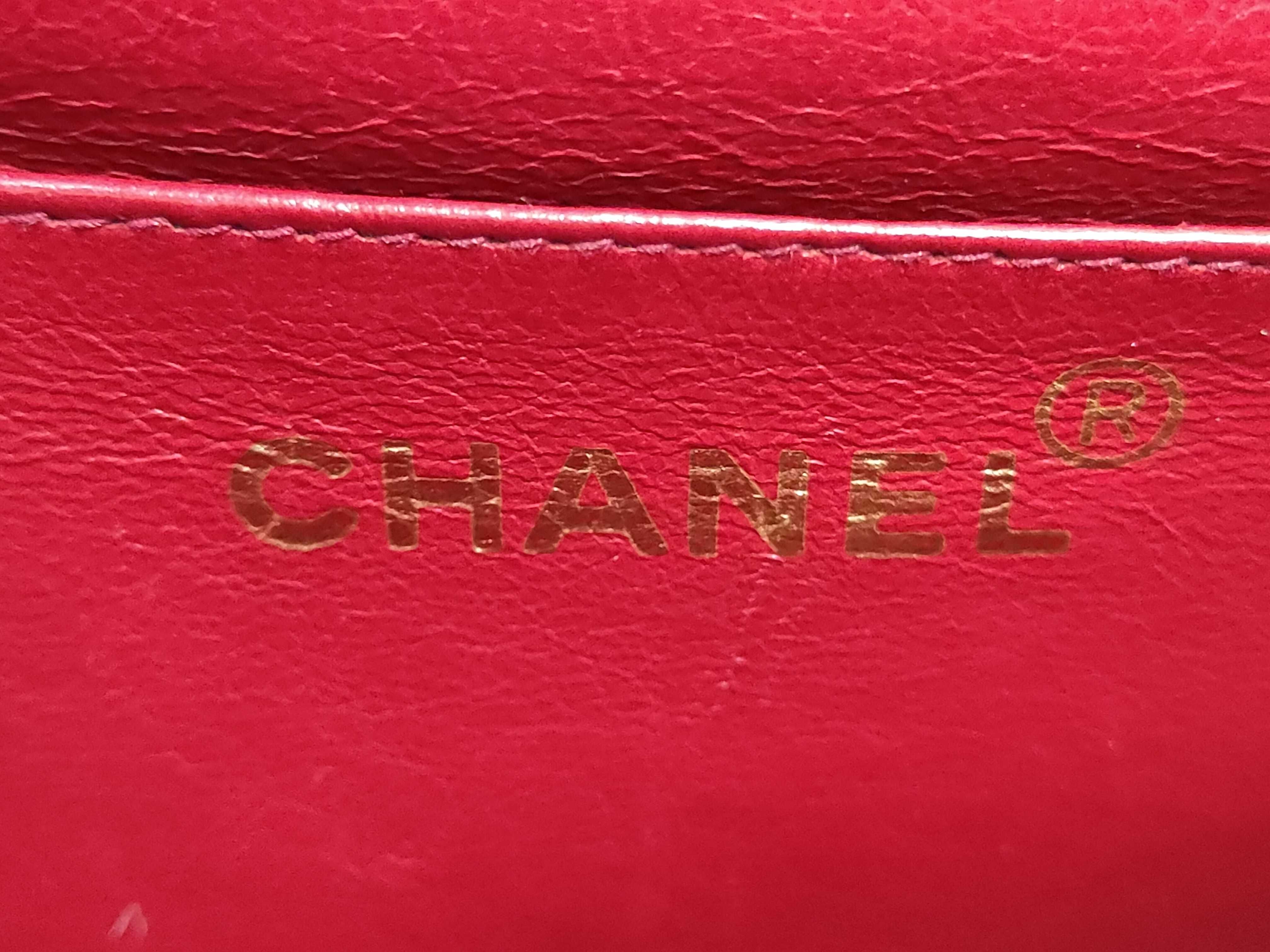 Lambskin Large Matelassé Chain Shoulder Bag, Red Shoulder Bag — view 13