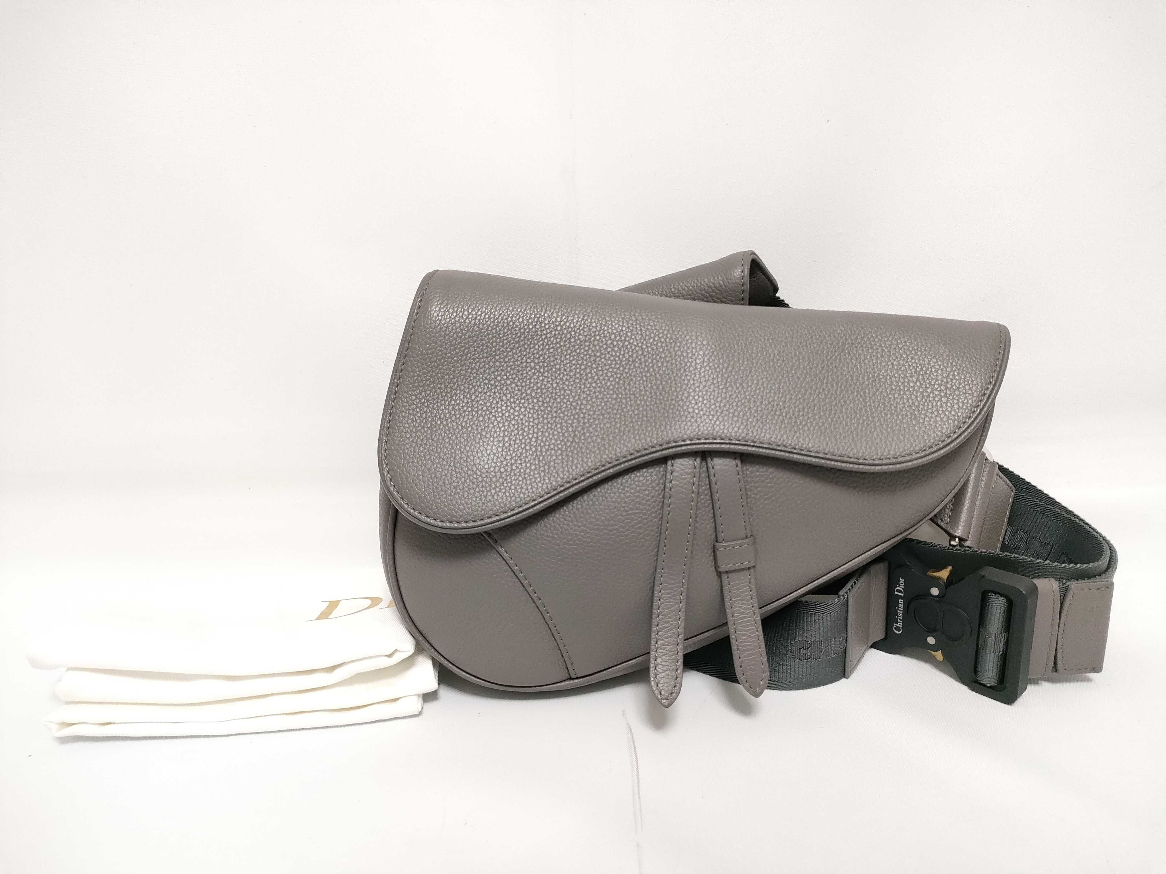 Grey Leather Waist Bag