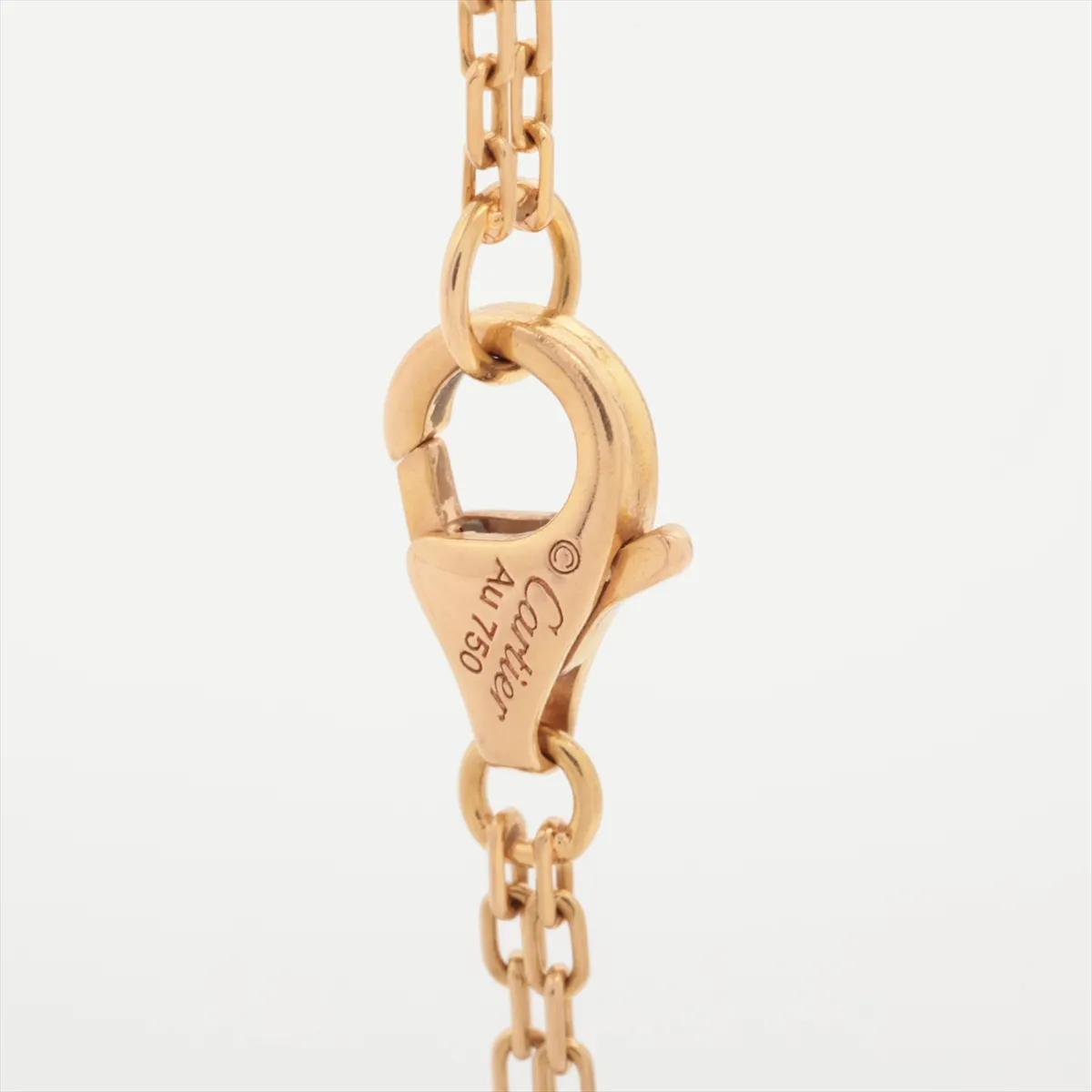 Love Three Hoop Diamond Necklace, 750 (PG) x Ceramic, 7.3g, CLH638 — view 3