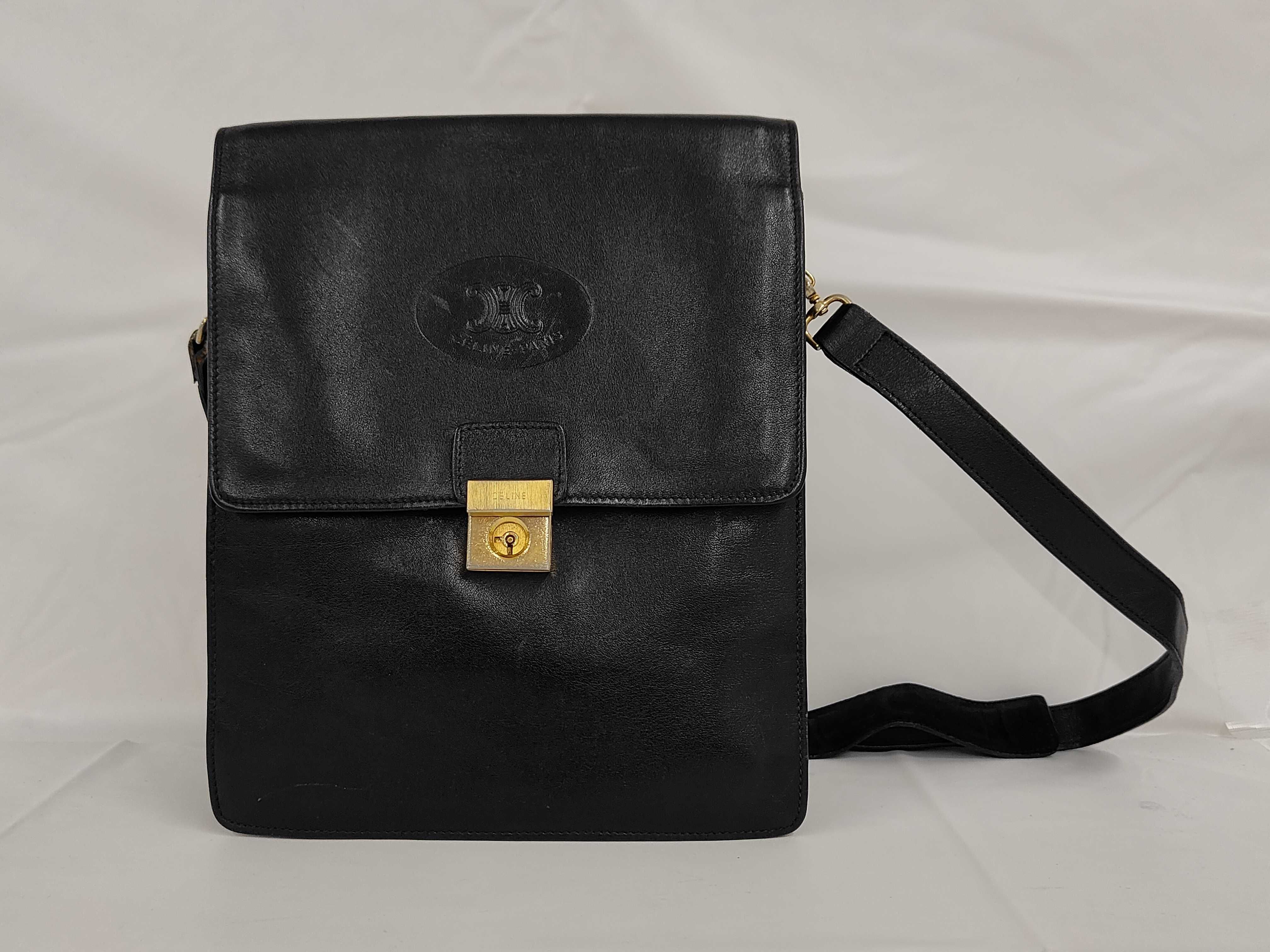 Leather Shoulder Bag, Black - Shoulder Bag
