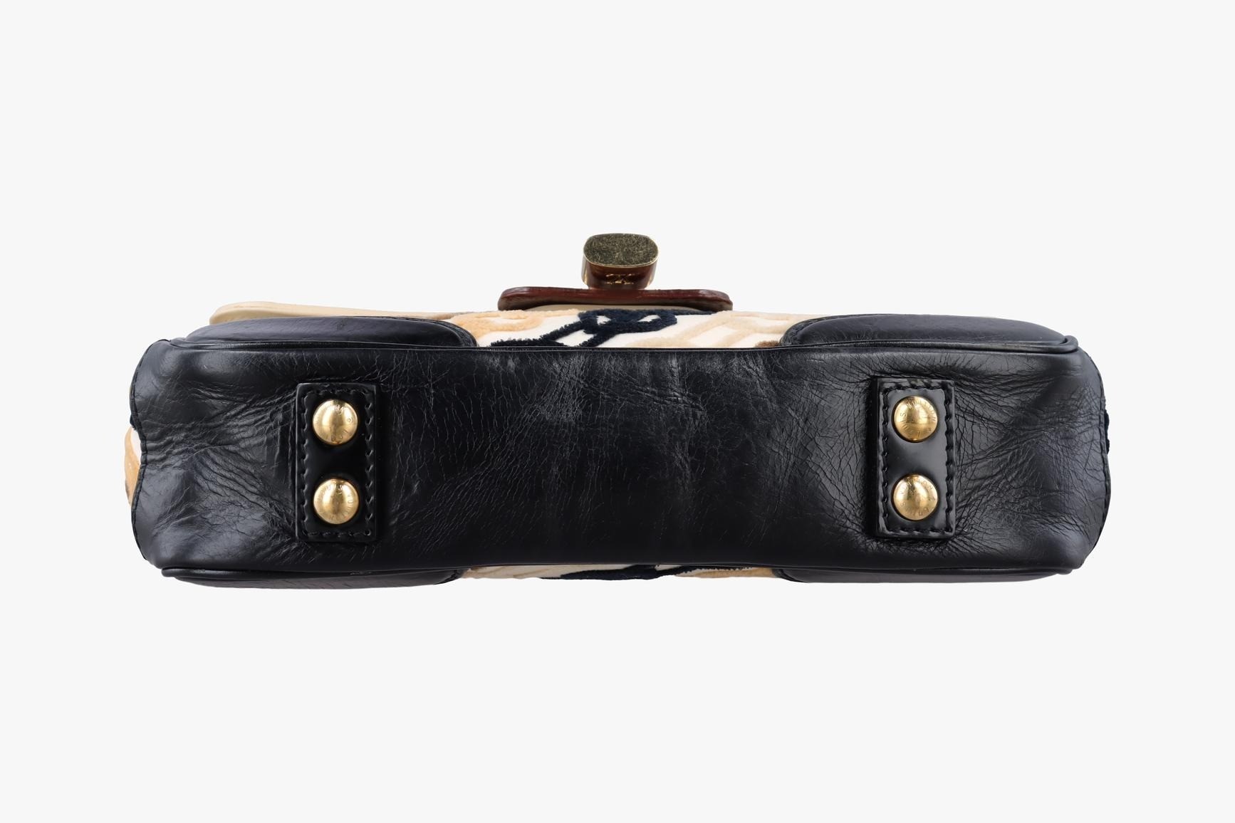 Dolly - Cotton x Velvet x Leather - Black x White x Multicolor — view 3