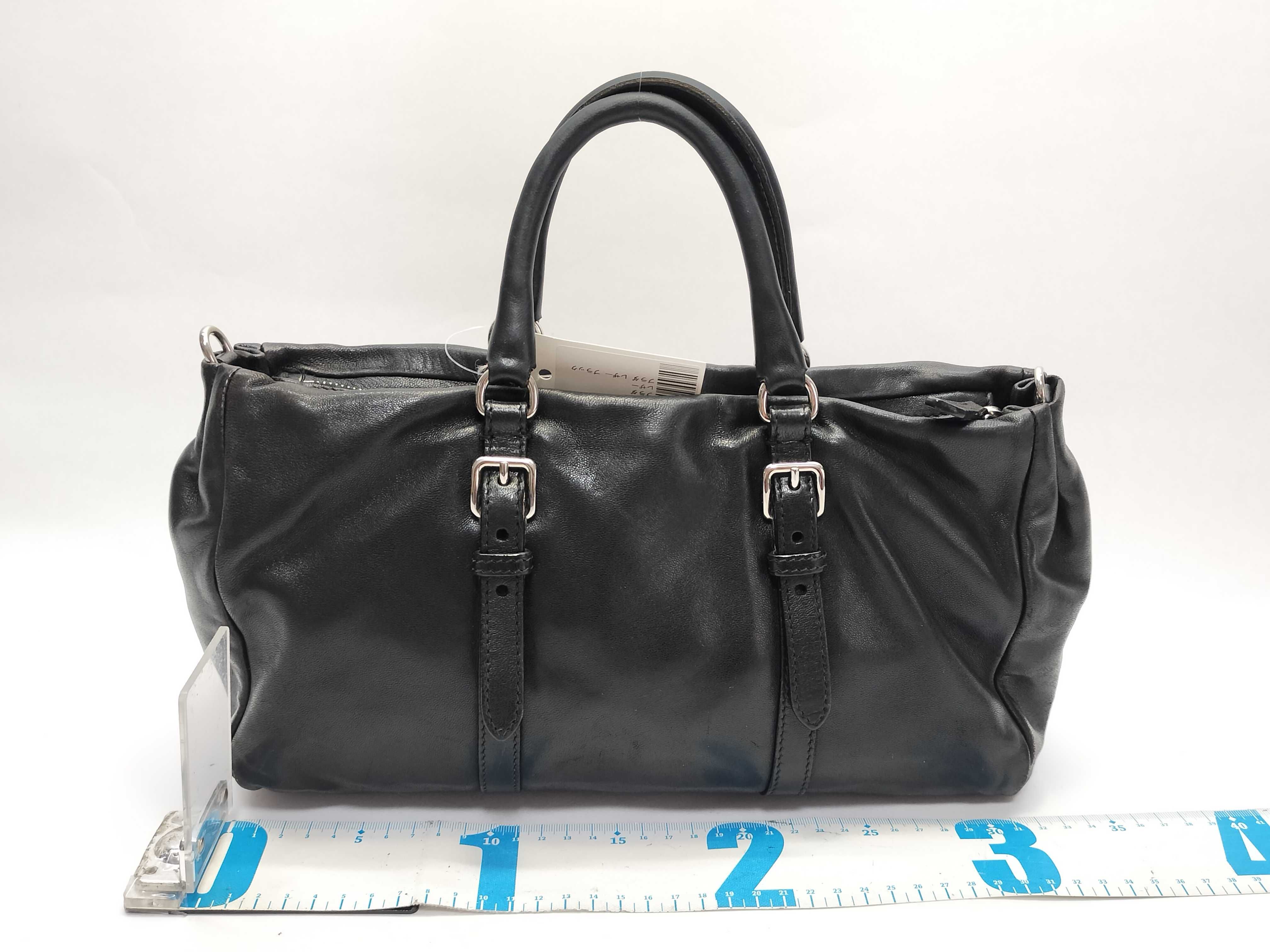 Leather Black Tote Bag — view 2