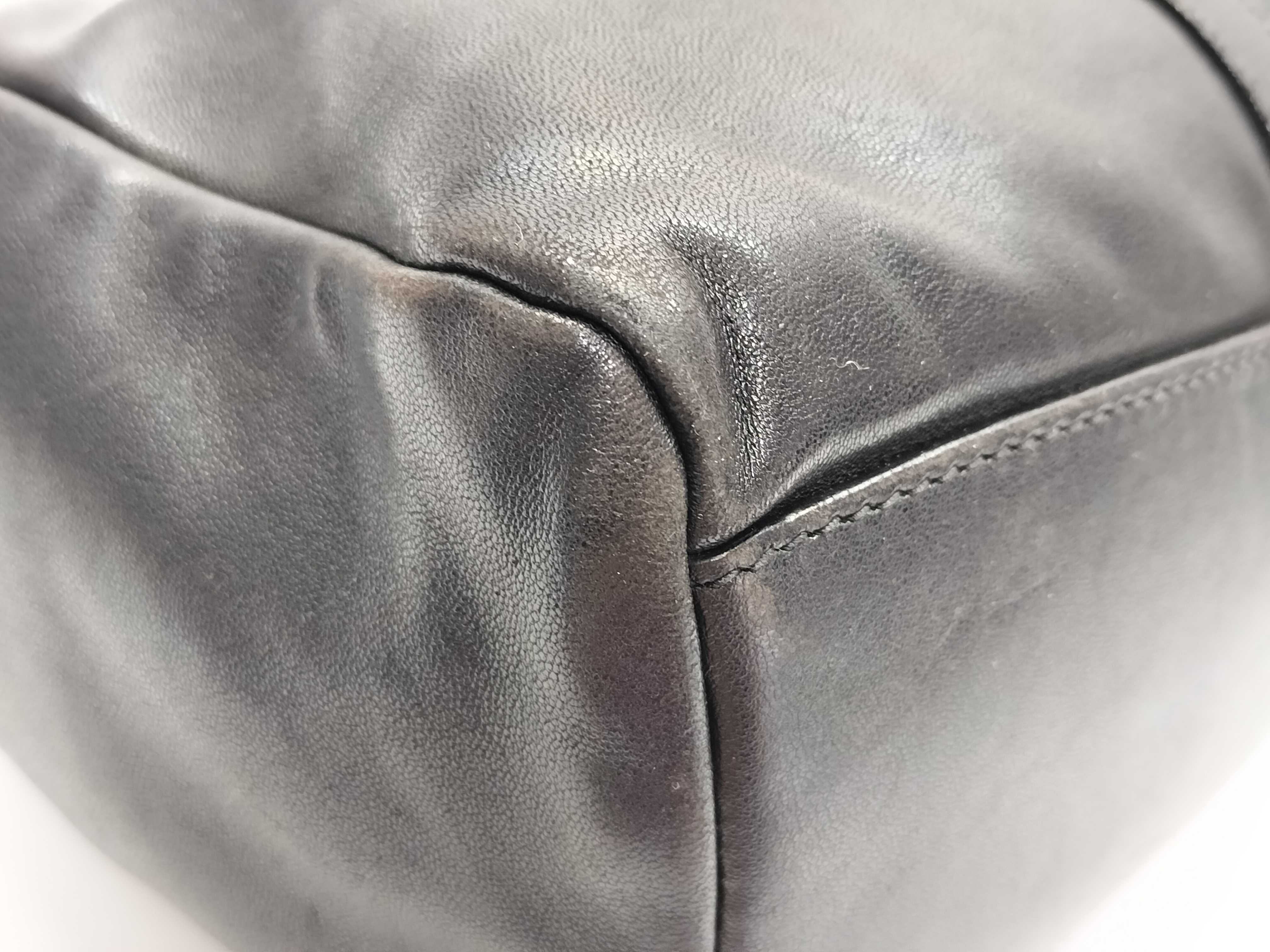 Leather Black Tote Bag — view 3