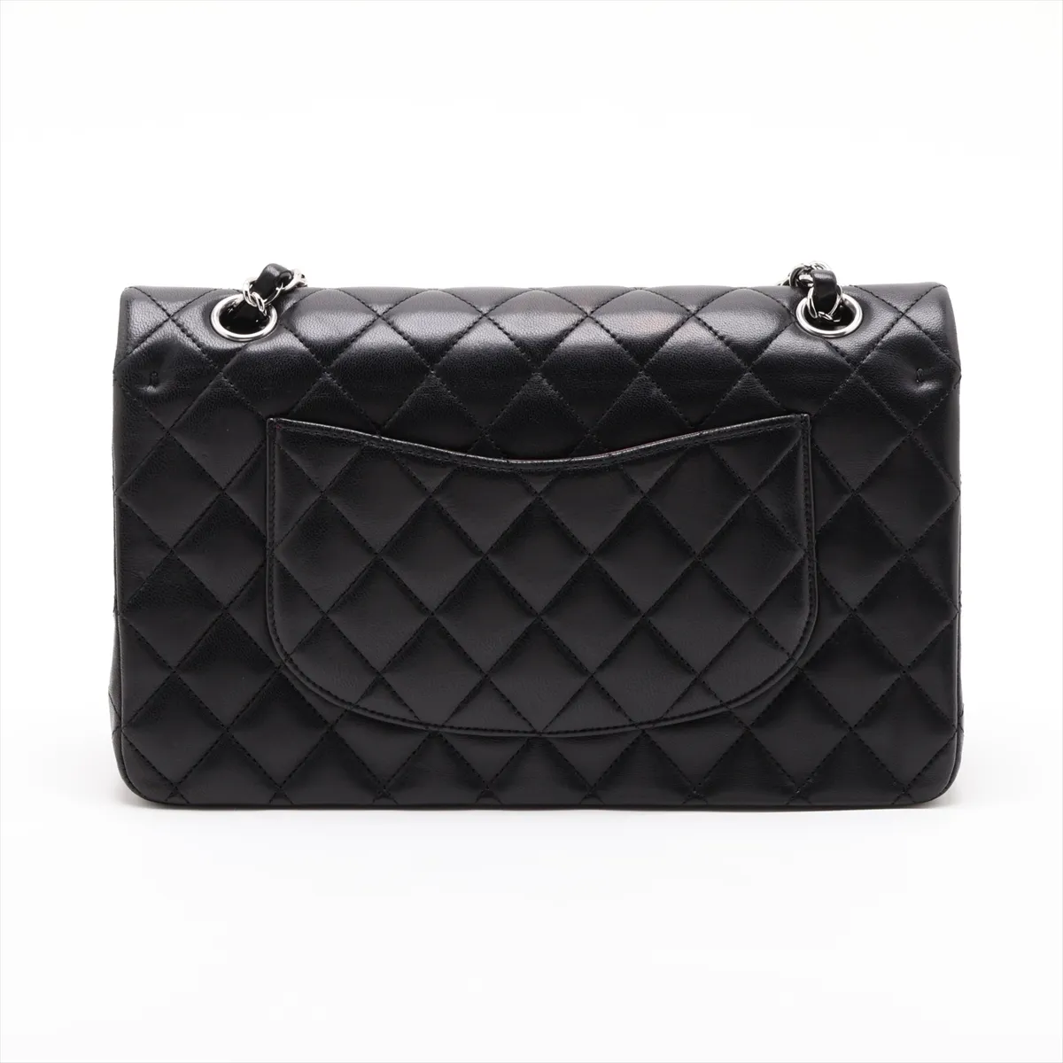 [Individually packaged] Chanel Matelassé 25 Lambskin Double Flap Double Chain Bag, Black with Silver Hardware, 16895508, Serial Number 16, Series A01112 — view 2